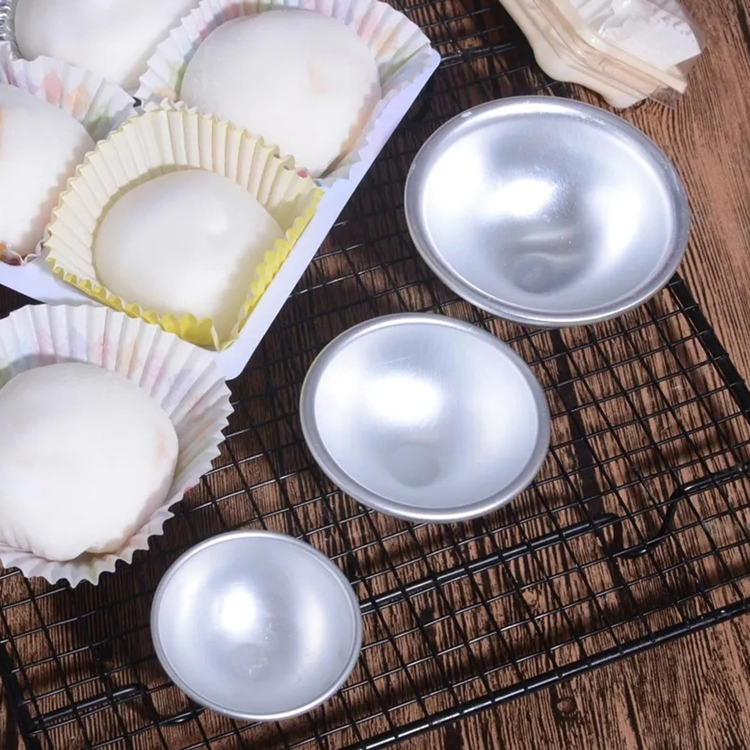 9 Sets 18 Pieces Bath Bombs Make Yourself - Bath Bomb Moulds Kit, Aluminium Bath Bomb Mould Soap Mould Moulds, DIY Casting Moulds for Homemade Bath Bombs image number 1