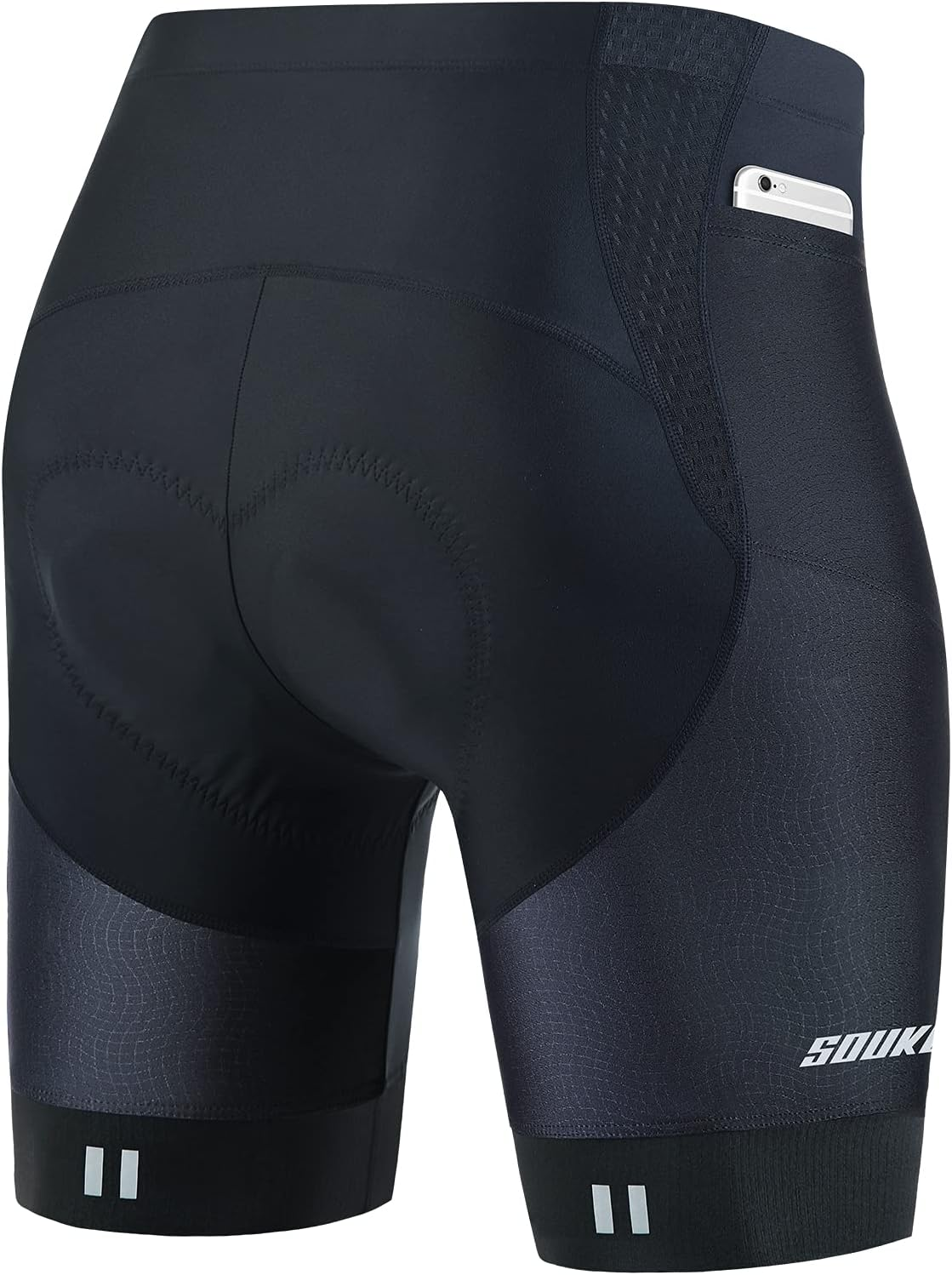SOUKE Men'S Cycling Shorts Padded 4D Bike Biking Half Pants Bicycle Riding Quick-Dry Tights with Pocket image number 1