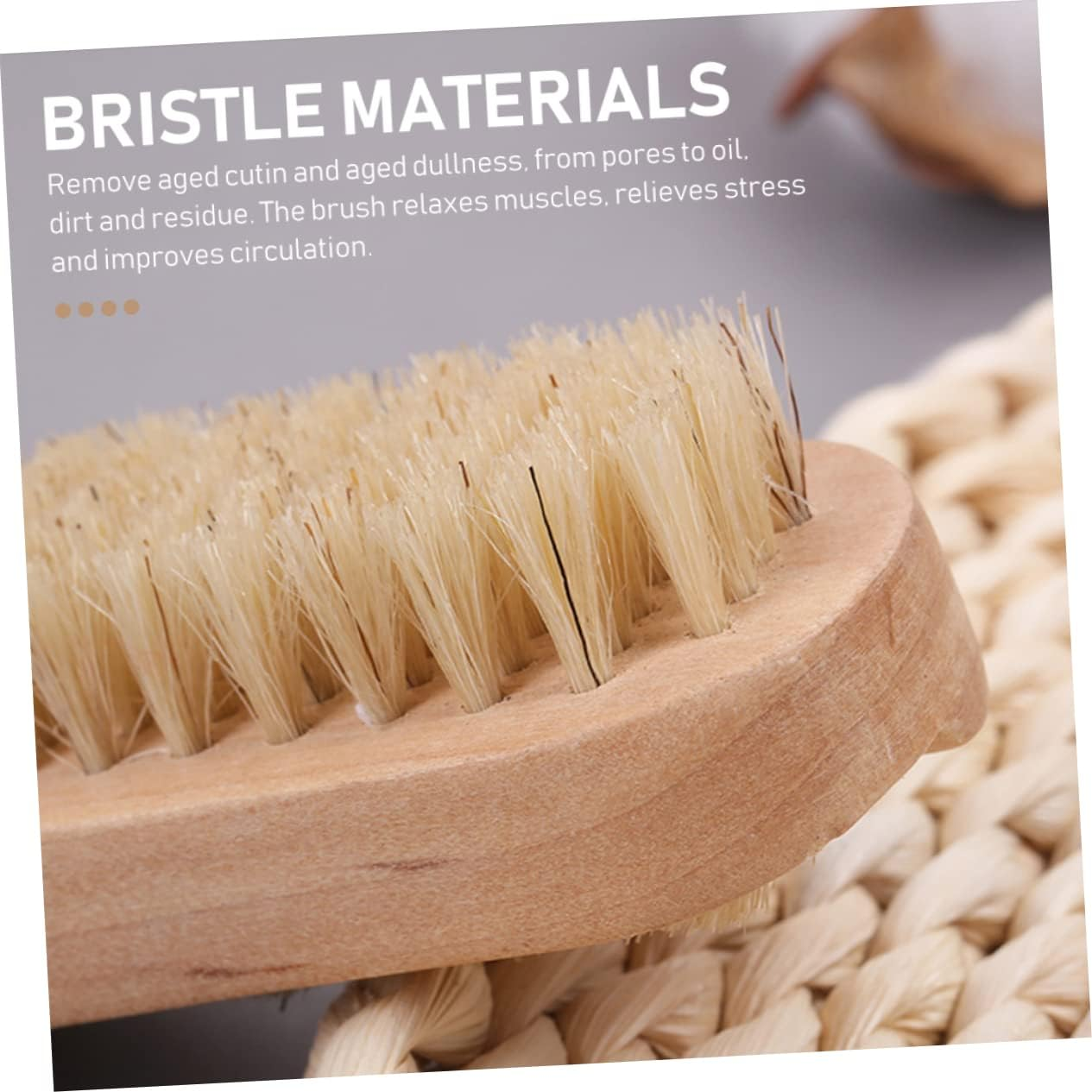 Beaupretty Double-Sided Fingernail Cleaning Brush for Men and Women, Oval Pig Bristle Nail Scrub Tool in Beige, Home Manicure and Pedicure Nail Cleaning Accessories image number 5