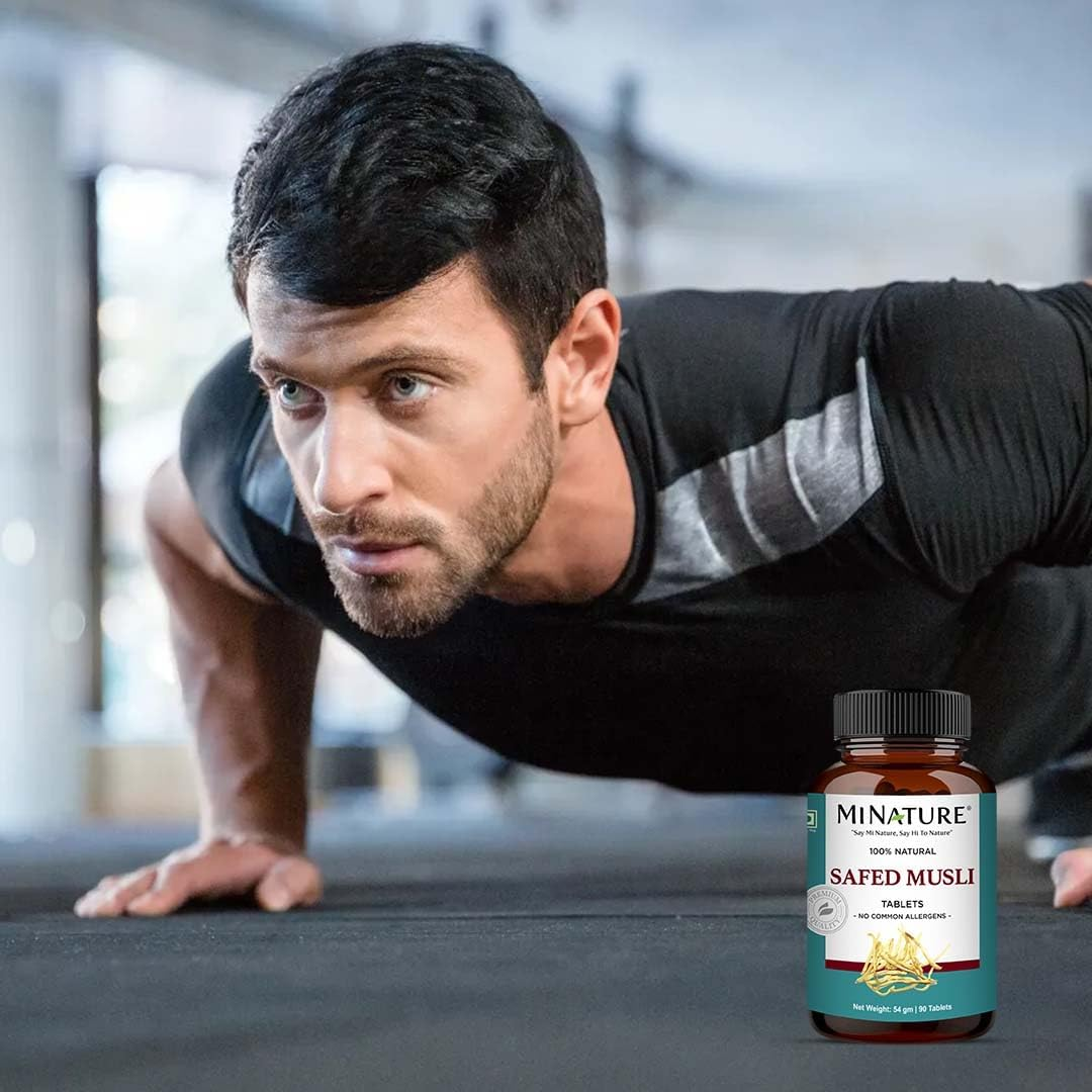 Safed Musli Tablets by Mi Nature| | Pure & Natural Herb | Free from Chemical & Preservative| Plant Based Gluten Free |90 Tablet, 45 Days Supply 1000Mg image number 4