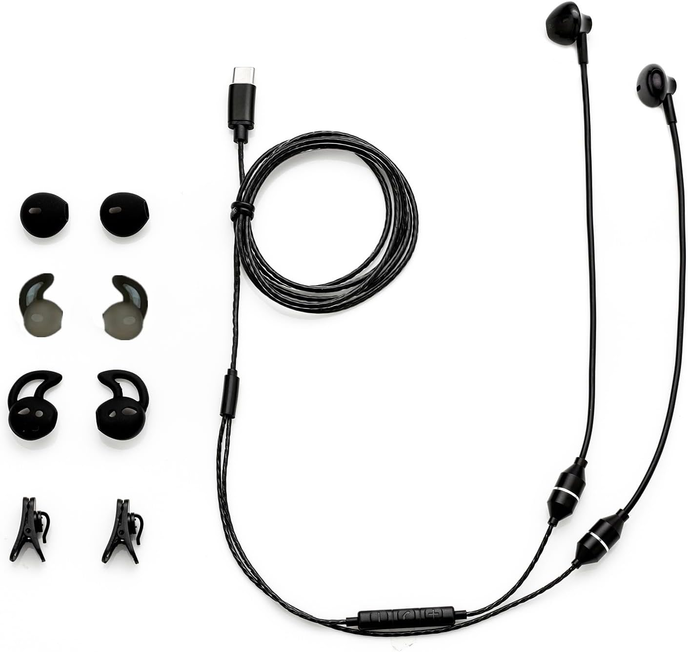 Sanxir Air Tube Headphones, Anti-Emf Headsets with USB-C Jack, Air Tube Earphones with Radiation Protection, Volume Control, Comfortable Fit. (Black) image number 5