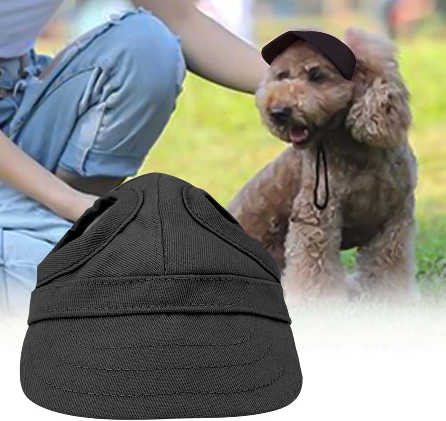 Pet Cap, Pet Dog Cat Baseball Outdoor Cap Pet Baseball Cap Pet Sunbonnet Pet Outdoor Cap, Sunbonnet Adjustable Strip for Dog Animal Pet Cat (S) image number 3