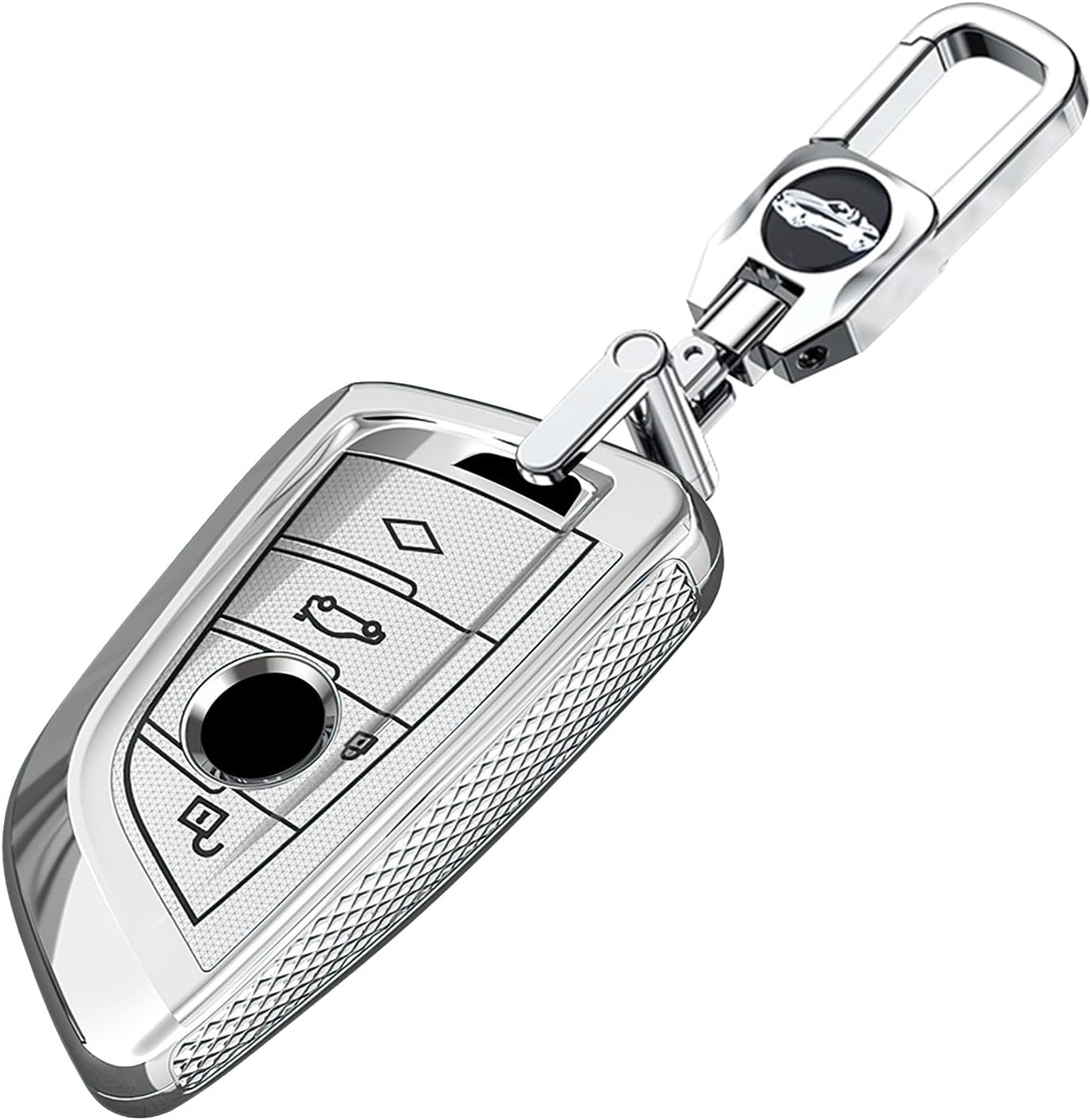 Ontto PC Car Key Fob Cover Fit for BMW G30 G05 X5 F15 X6 F16 7 Series G11 X1 F48 F39 X4 X3 F40 2021 4 Buttons Smart Key Case Shell Keyring Key Holder Bag Keychian Accessories - A-Golden image number 5