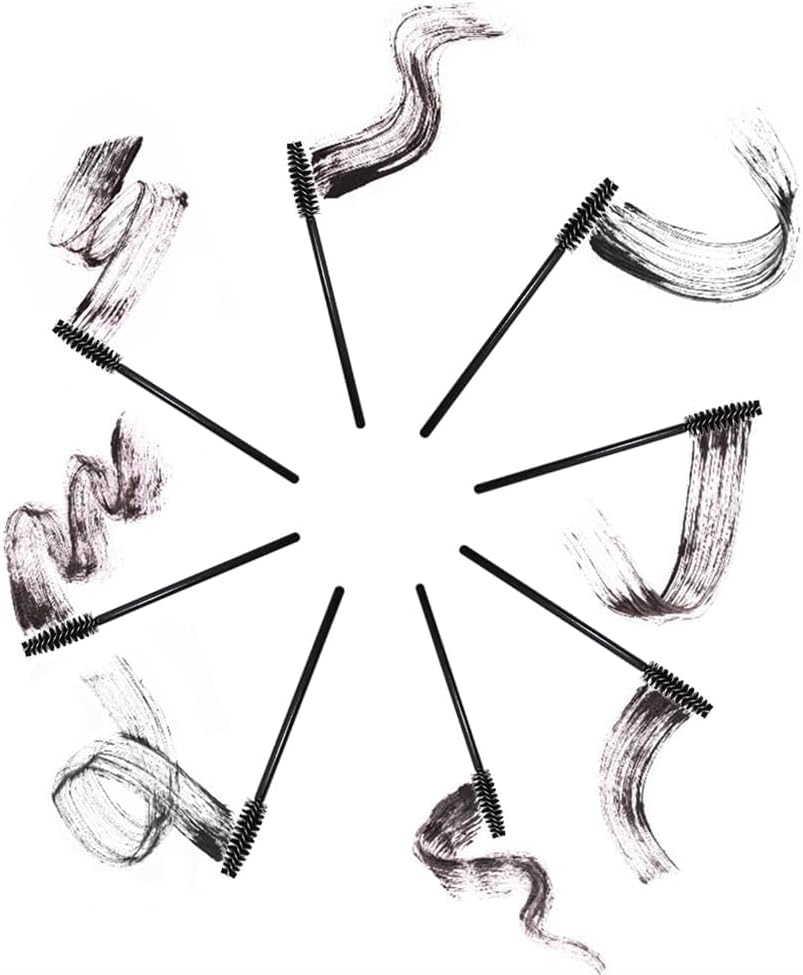 Disposable Makeup Tool Set: 100 Mascara Wands &100 Lip Applicators, Black. Ideal for Mascara, Lipstick Tester Wands,Lip Gloss and Lipstick Testing image number 1