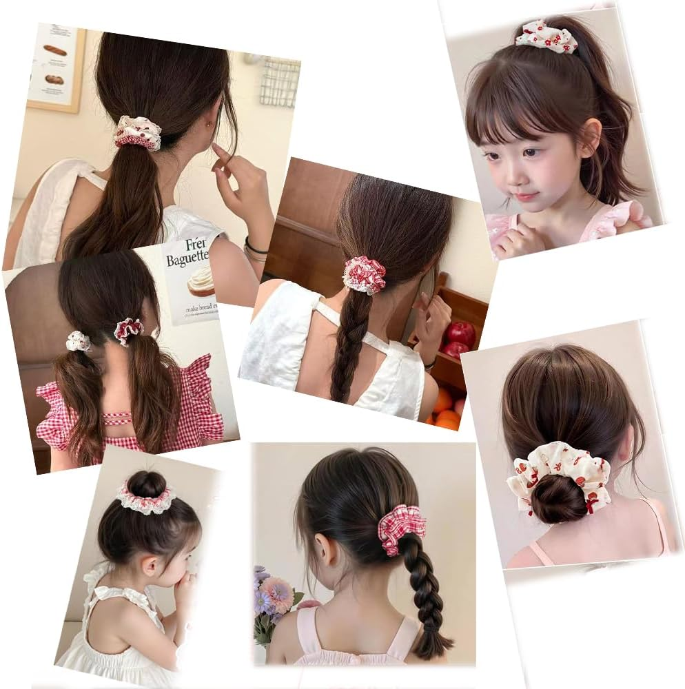 Hair Scrunchie with Bow, Satin Silk Bowknot Hair Bobbles, Ponytail Holder, Elastic Velvet Hair Band, Silk Scarf, Rabbit Ears Shape for Women (Style C, Pack of 4) image number 5