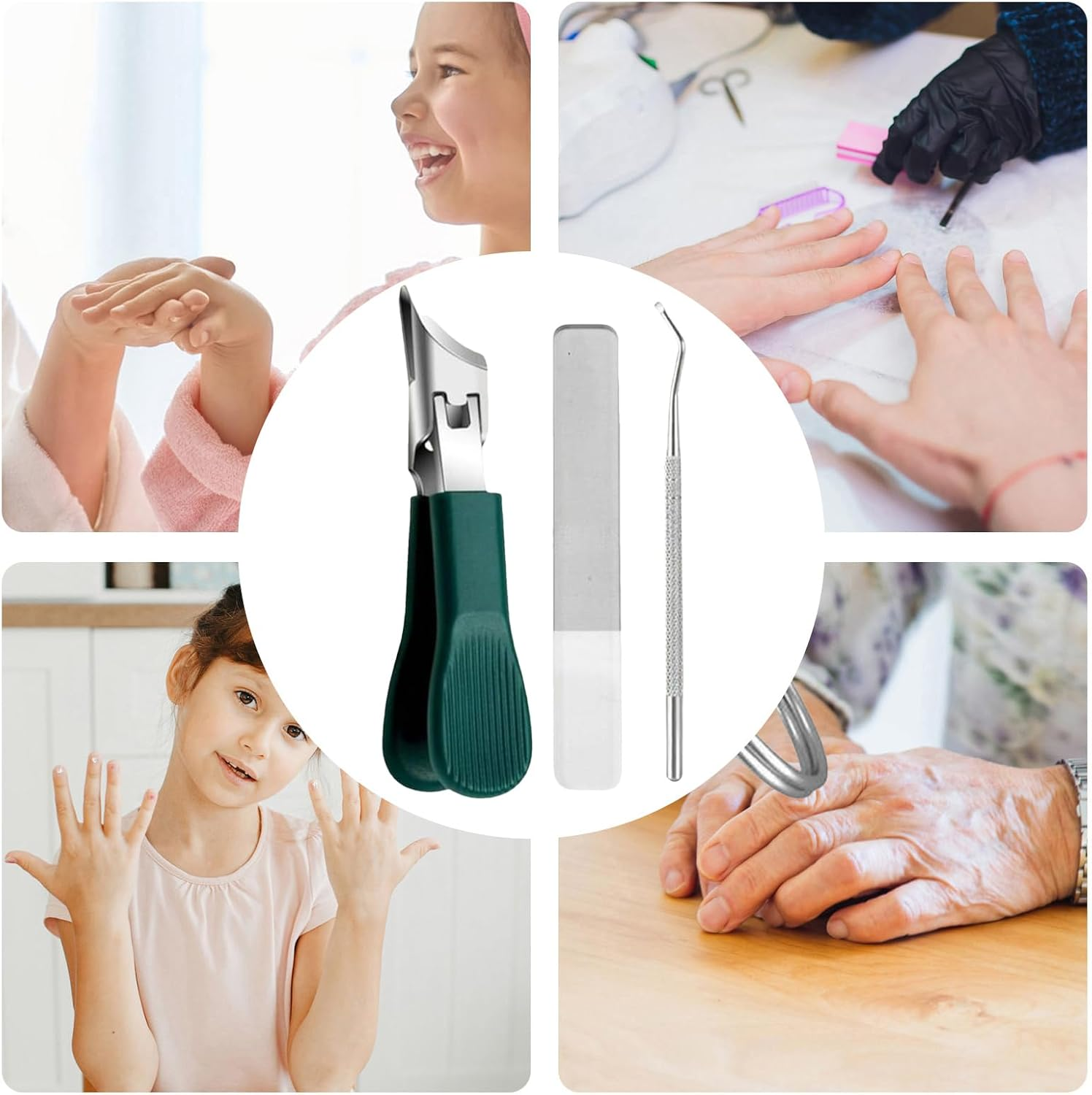 Walopola Toenail Clippers,Finger Nail Clippers Adult Wide Opening | Curved Stainless Steel Fingernail Trimming Tool for Seniors Adults Women Men image number 4