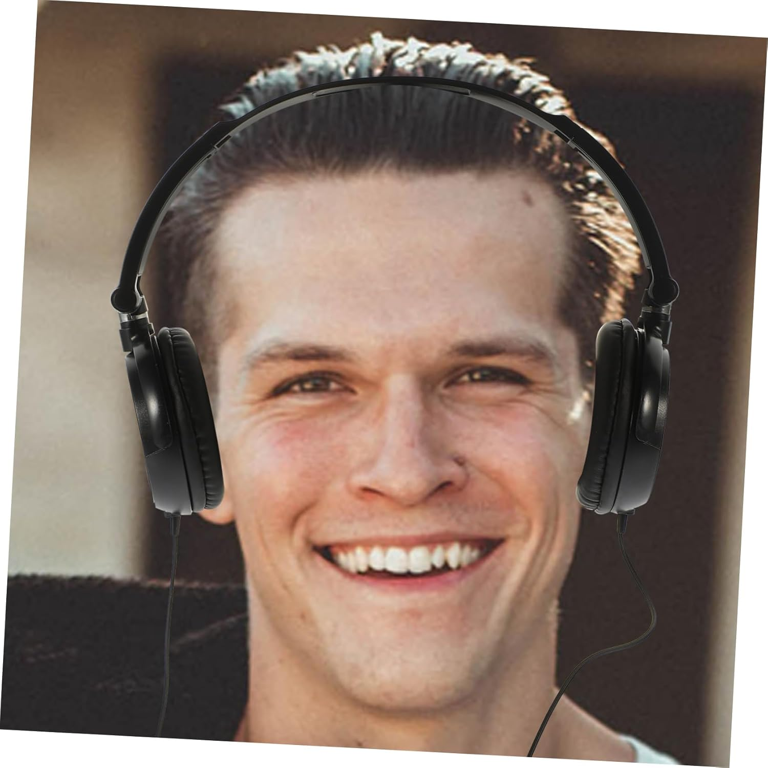 Operitacx Foldable over Ear Headphones with Microphone and Volume Control for Smartphones PC Laptop Tablet Lightweight Comfortable Design Black image number 1