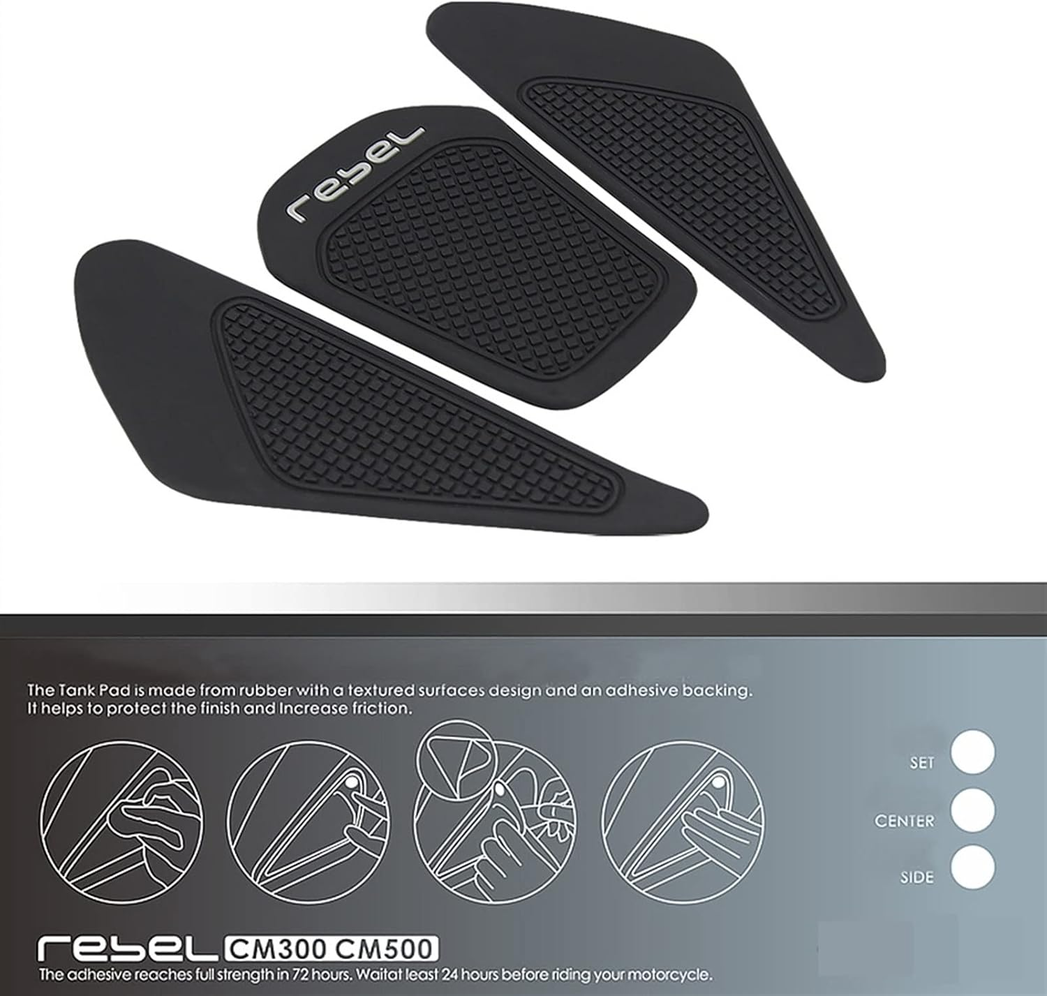 SSFRI Motorcycle Accessories Gas Tank Sticker Fuel Cap Cover Pad Compatible with REBEL500 REBEL300 Rebel CMX 500 300 CM500 CM300 (Color : C, Size : A) image number 2