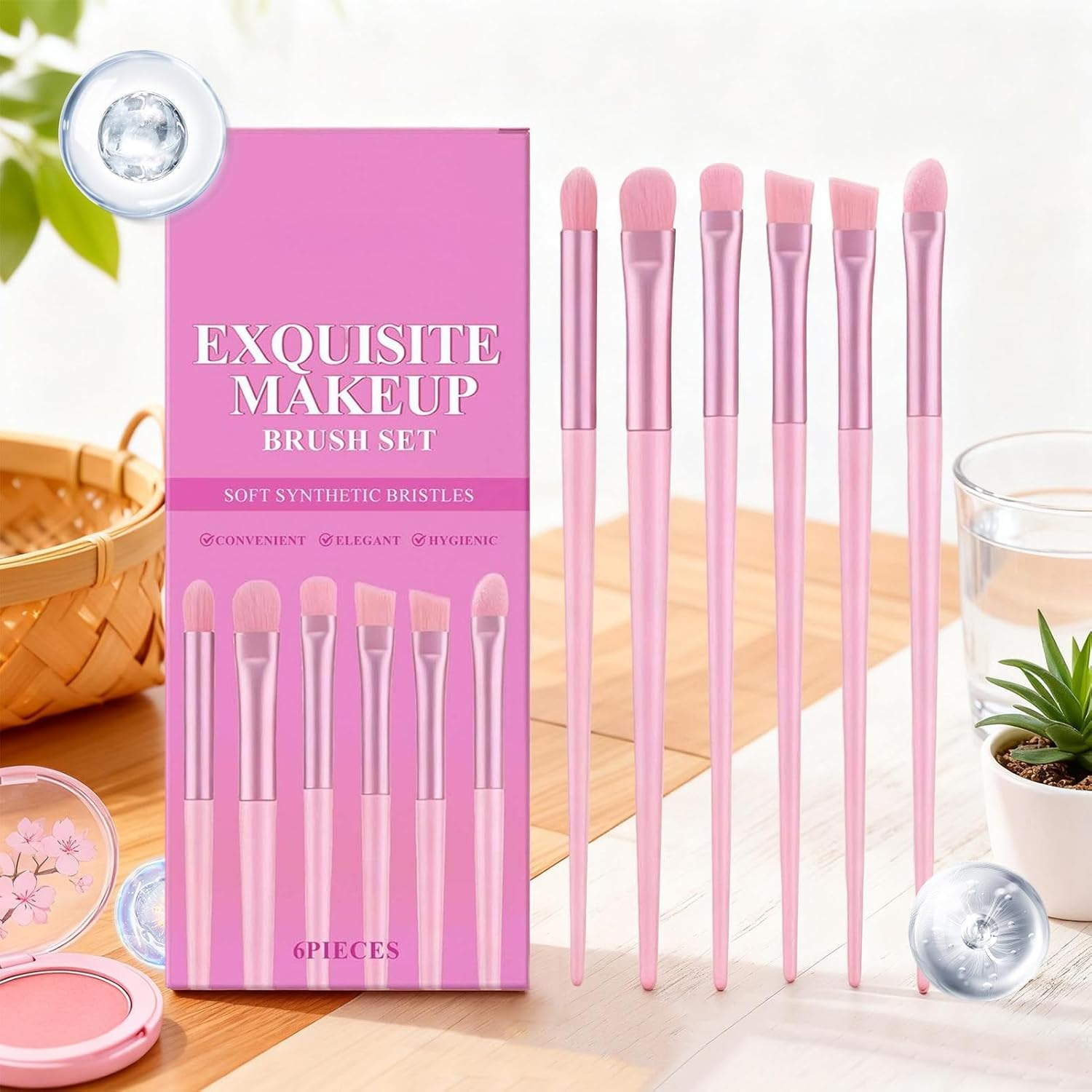 Makeup Brushes Set Professional | Detailing Soft Bristles,Professional Eyeshadow Brush Set | for Powder Cream Blending Women Home Office Party Dating Christmas image number 2