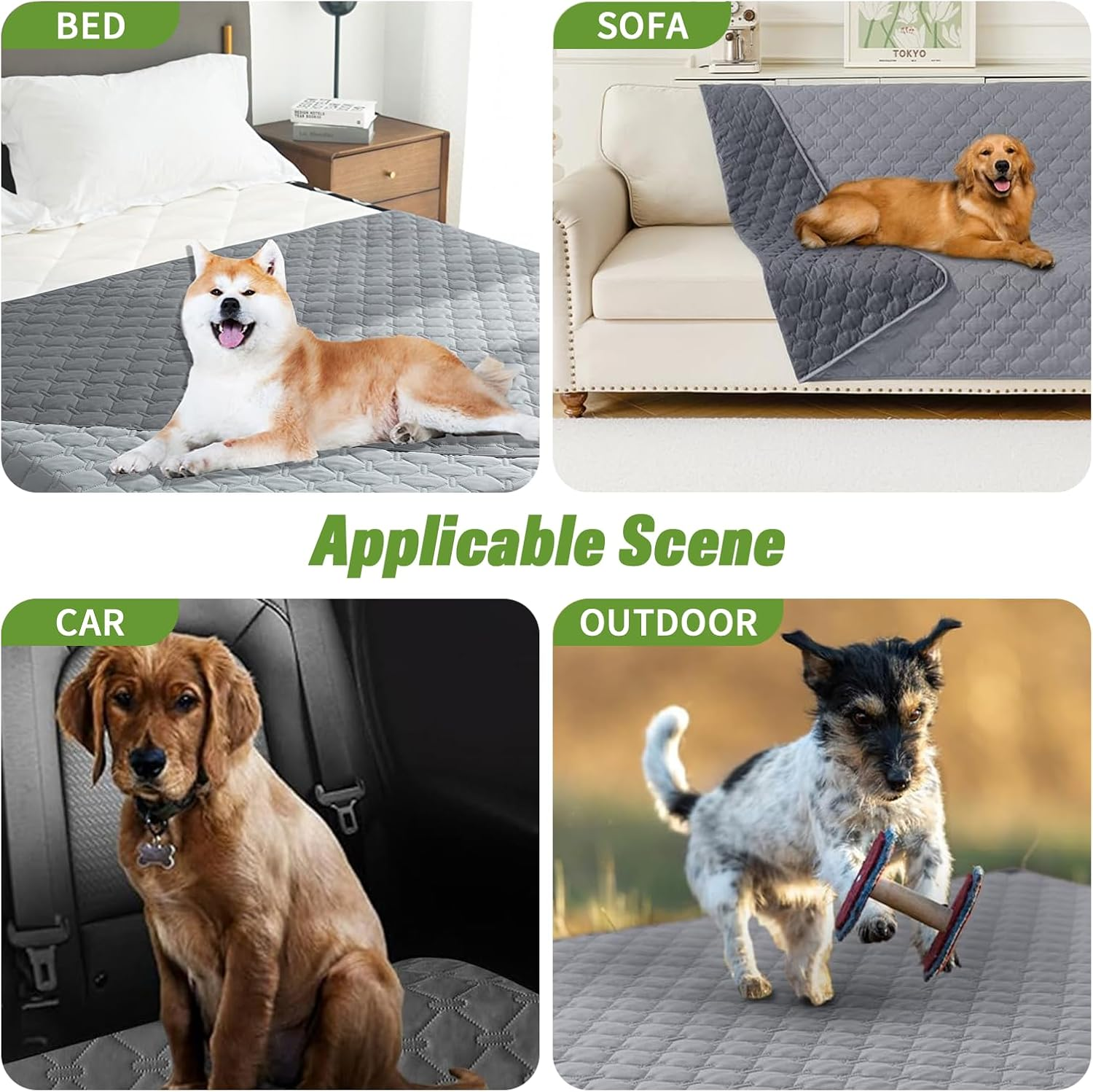 Waterproof Dog Bed Cover, Soft Reversible Pet Blanket, Washable Leakproof Dog Cat Couch Cover for Sofa Chair Recliner Furniture Protector (Grey, 130&times;200Cm/52&times;82") image number 5