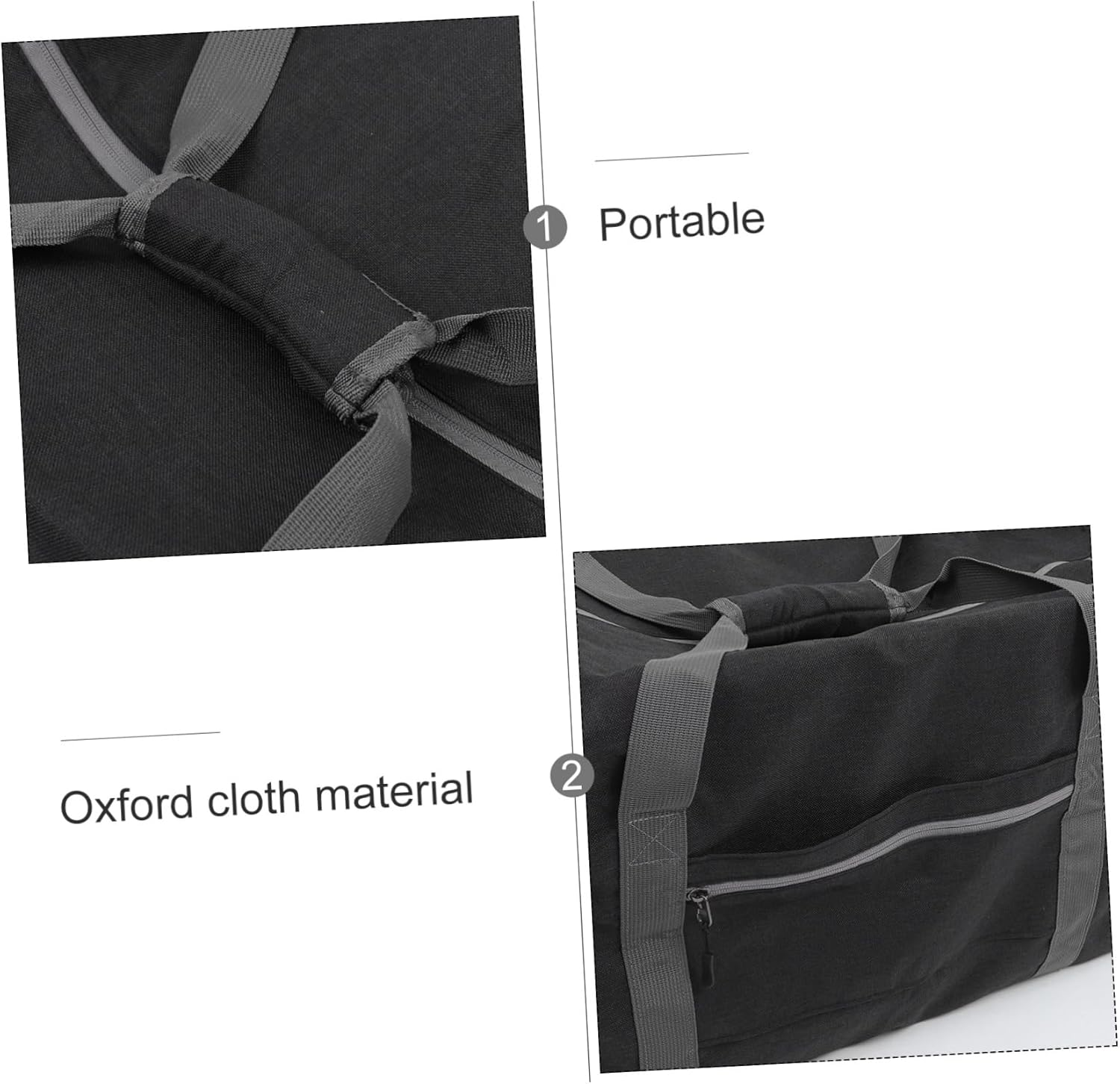 COMPUKAS Travel Tote Bag Collapsible Duffel Bag for Gym Overnight Airline Luggage Oxford Cloth Easy Folding Sturdy Lightweight image number 4