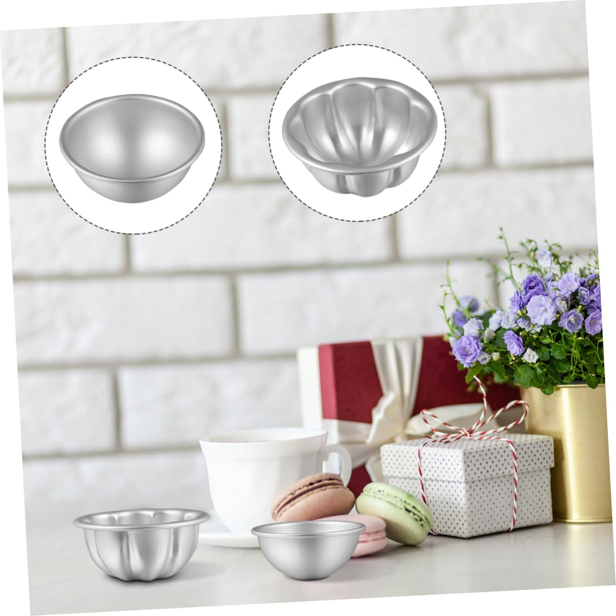 CIMAXIC 4Set Aluminum Alloy Bath Bomb Molds for Boys and Girls Adults Bath Salt Bomb Molds Baking image number 1
