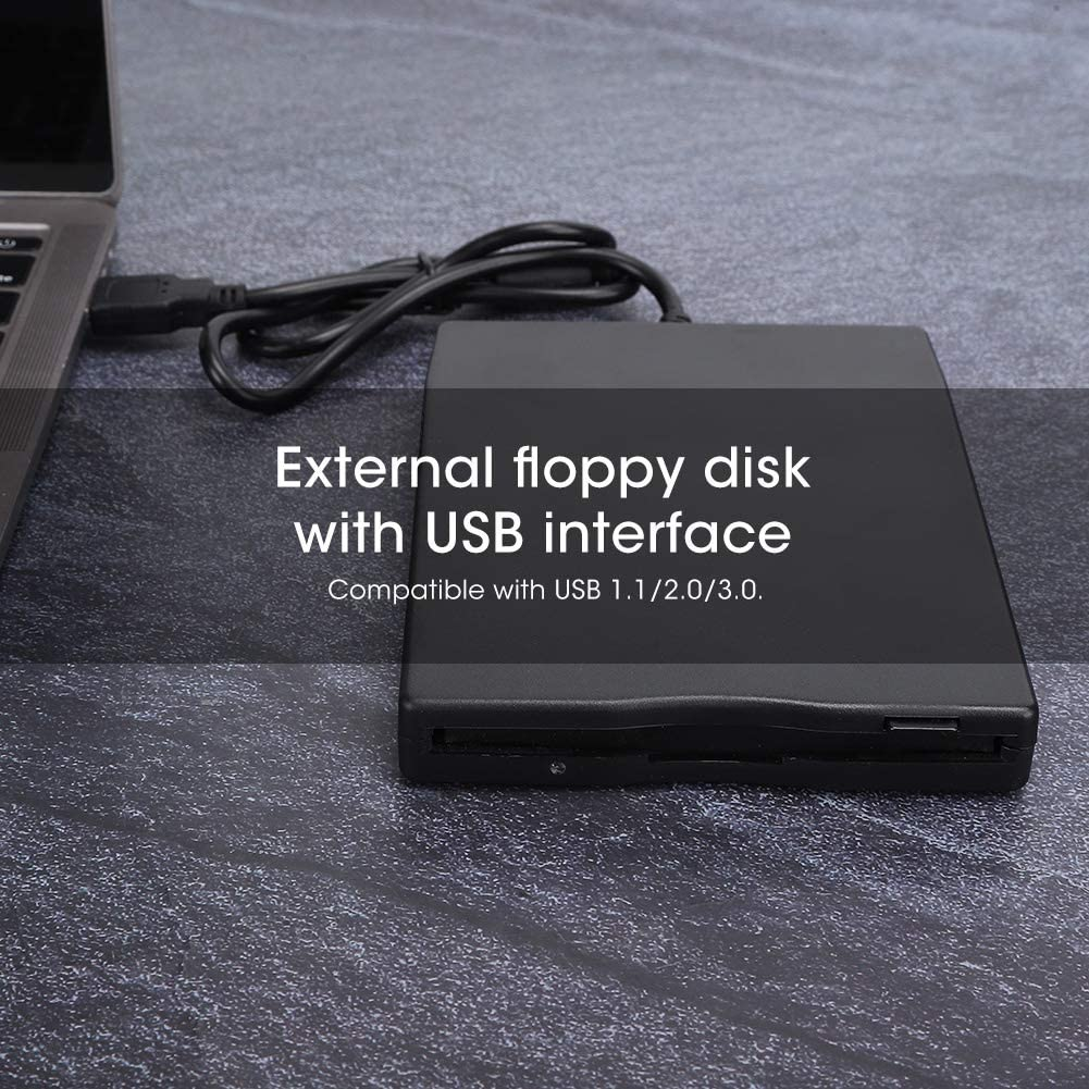 USB Floppy Drive, Portable 3.5-Inch Card Reader Computer Accessory External Removable Disk Drive for Laptop Desktop PC