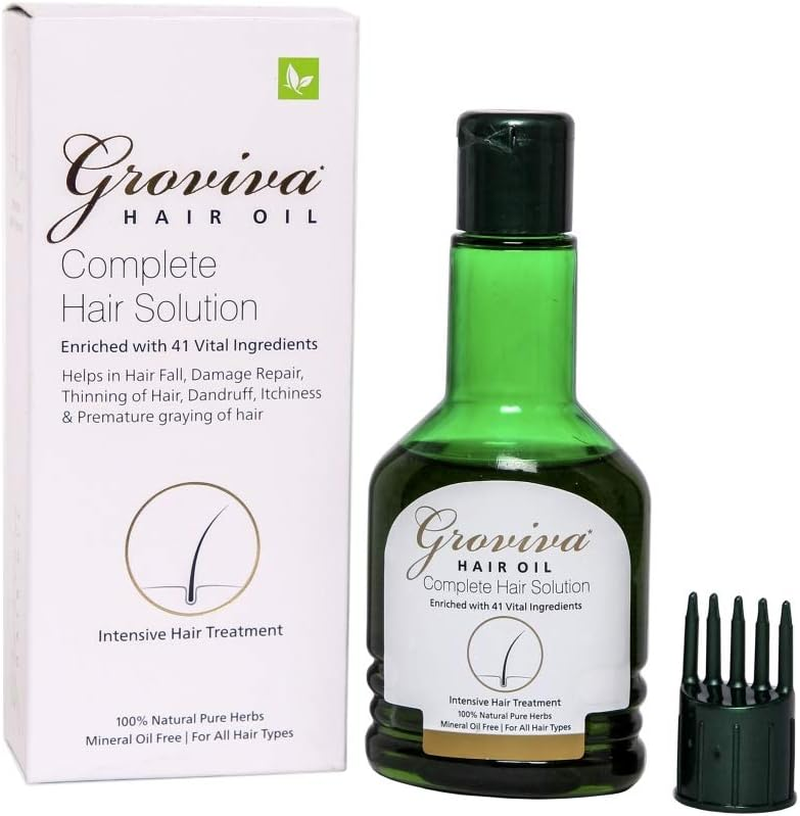 Groviva Natural Hair Oil | Complete Hair Solution | Enriched with 43 Vital Ingredients | Hair Oil (100 Ml) - Pack of 1 image number 3