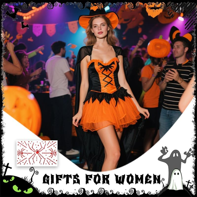 Halloween Spider Stickers for Face Eye Temporary Tattoos for Women Girls Cosplay Halloween Makeup Stickers Women Girls image number 3