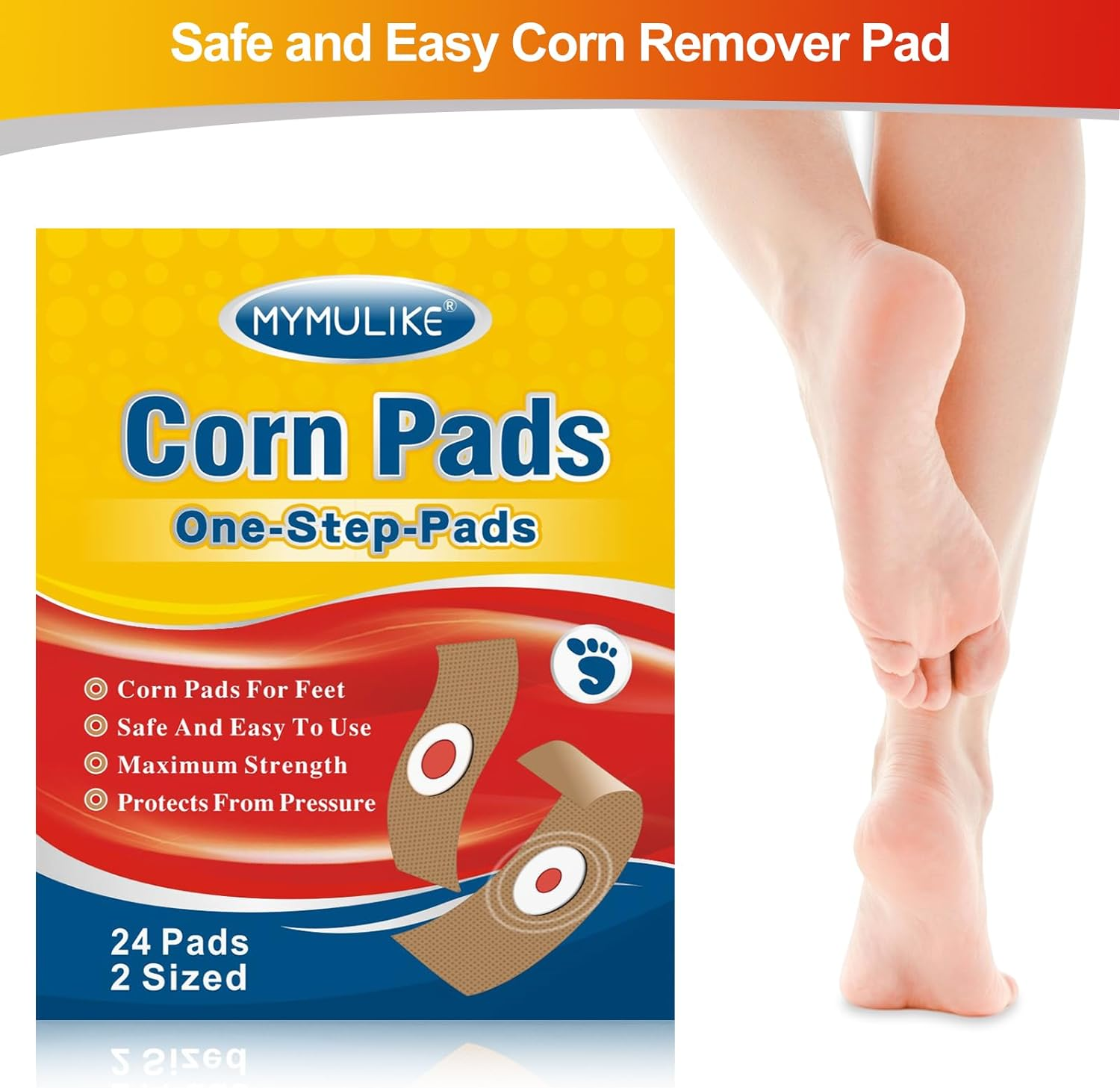 MYMULIKE Corn Removers for Feet, 24 Pack - 12 Large and 12 Small Sizes image number 2