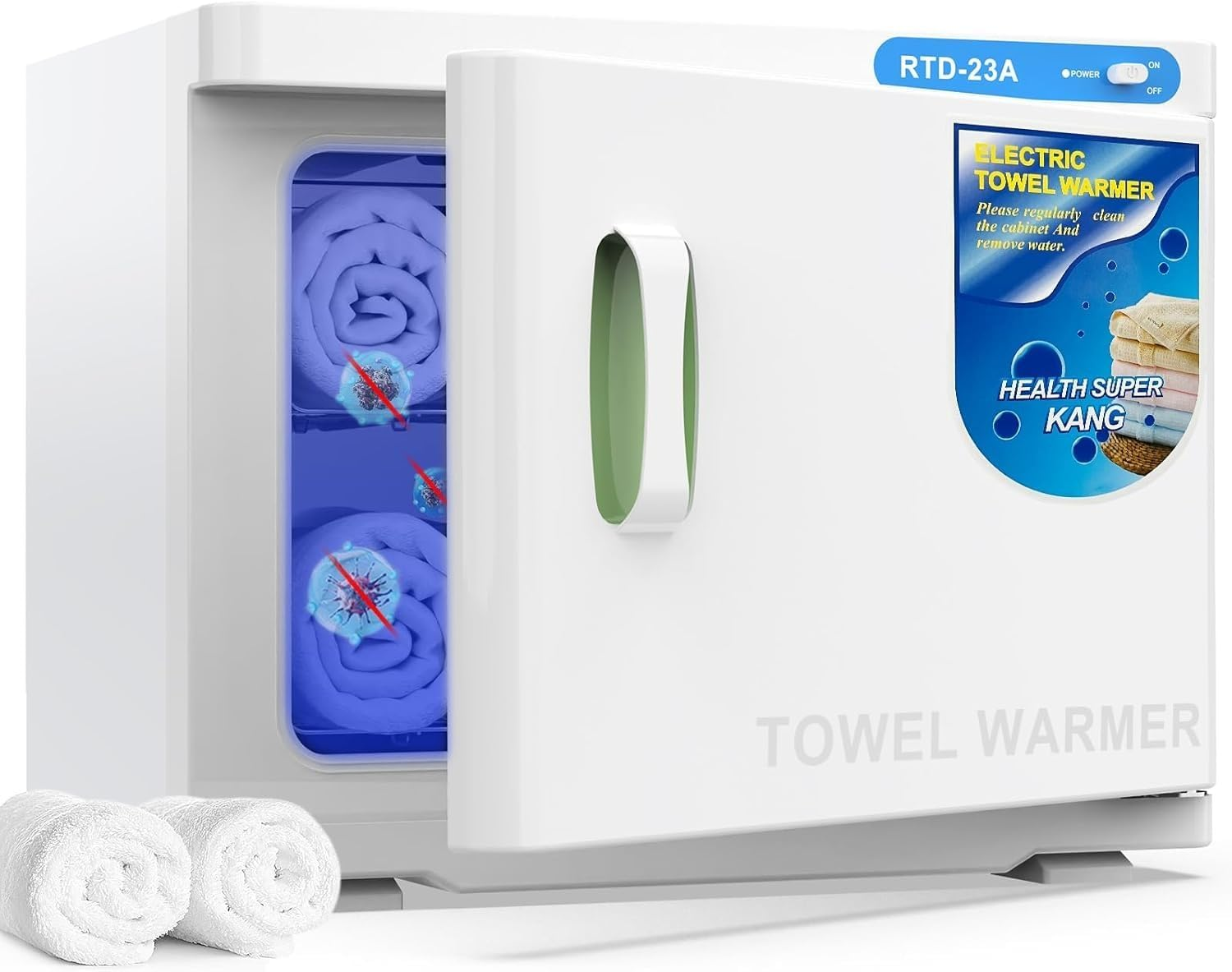 AURORA & Sons-Hot Towel Warmer &ndash; 23L Towel Warmer for Bathroom with Stainless Steel Racks, White in Colour, Drying Electric Towel Heater for Bathrooms, Spa & Home Use-Stylish Heated Towel Rack for Warm, Cozy Towels image number 5