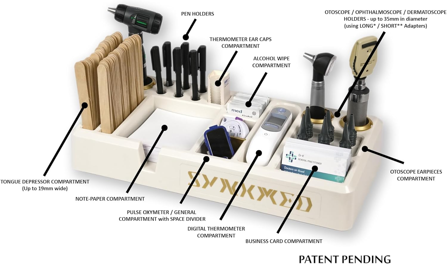 SYNKMED DDORG II: Doctors' Desk Organiser for Medical/Healthcare Professionals, Medical Offices, Clinics, Hospitals for Medical Devices, Equipment, Consumables, Office Supplies, Best Doctors Gift
