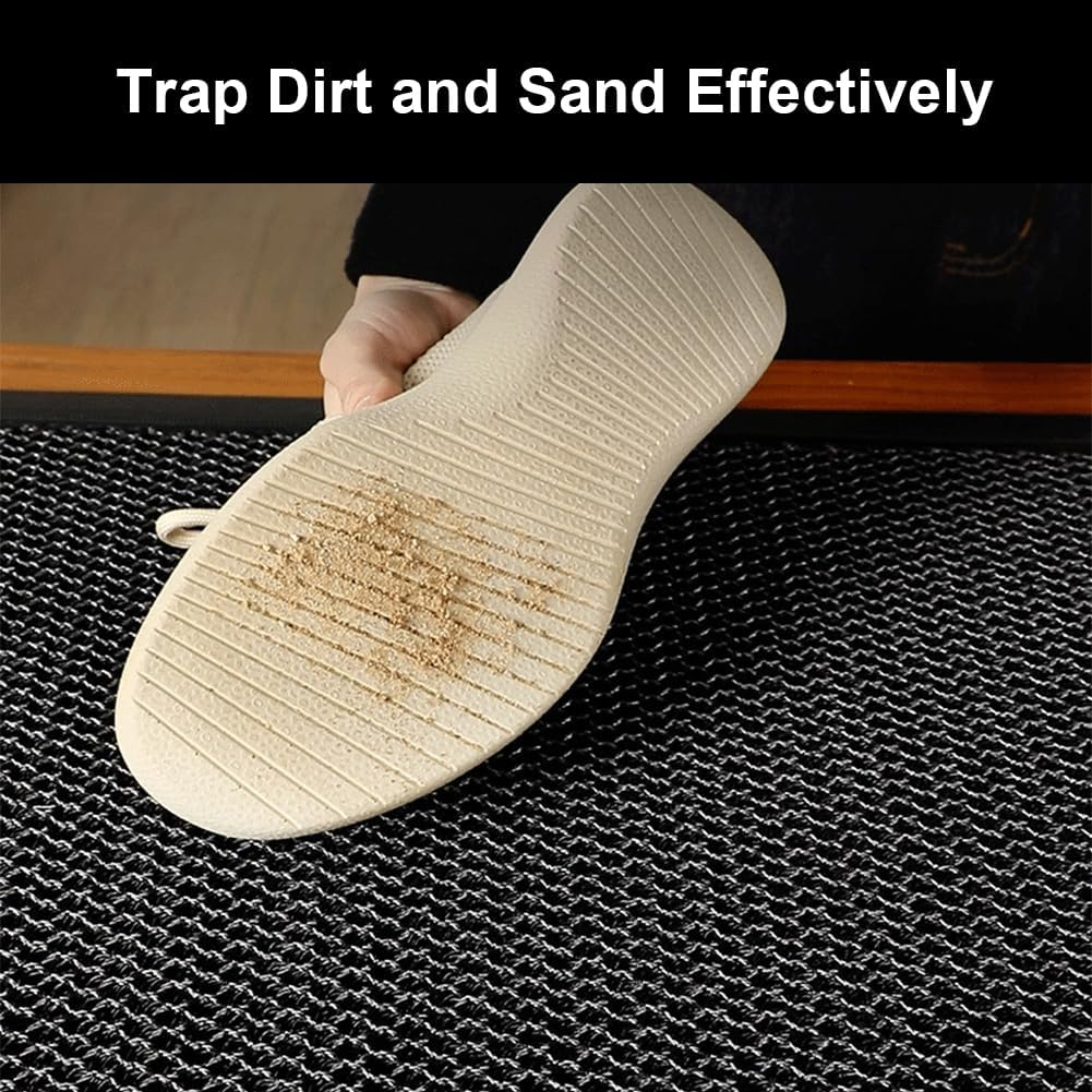 PCSWEET HOME Half Circle Door Mats 43 X 76Cm, Low Pile Front Door Mat Mud Dirt Trapper Heavy Duty Doormat for Entryway, Patio, Porch, Black/Red image number 6