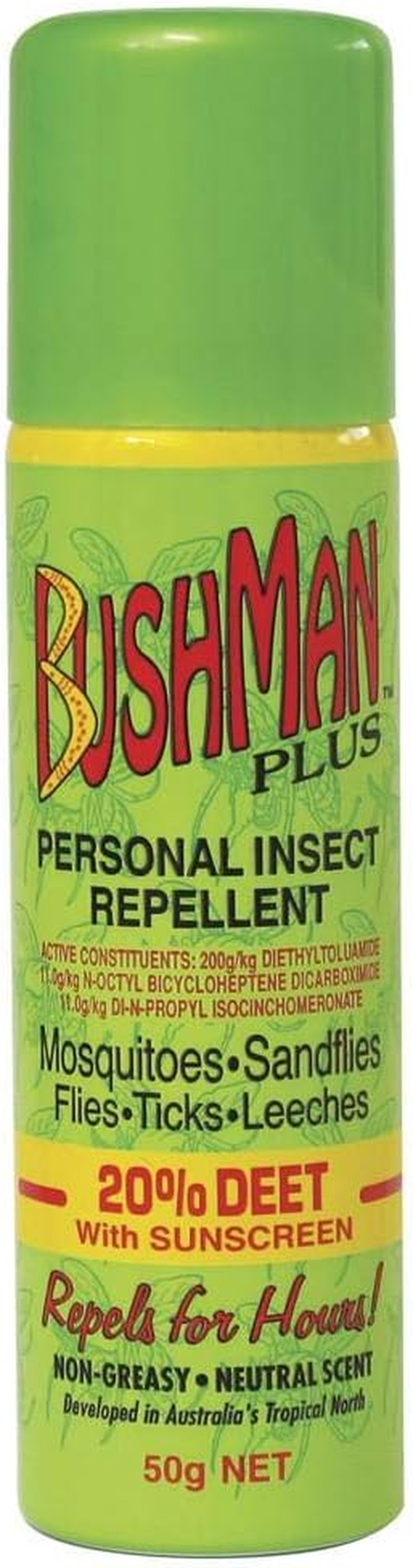 Bushman plus 20 Percent Deet Aerosol Personal Insect Repellent, 50 Grams