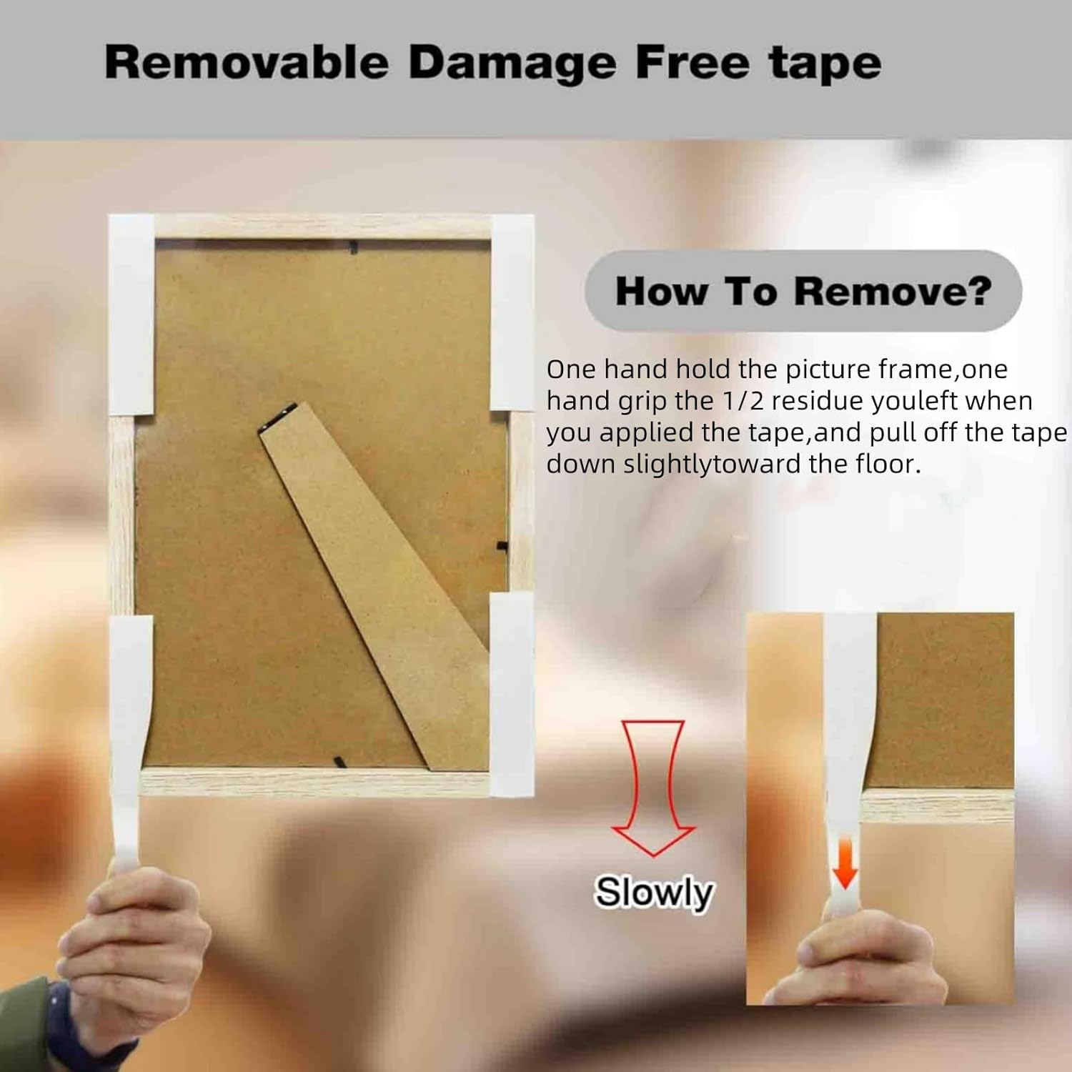 Suntvenxau Picture Hanging Strips Heavy Duty 16 Pairs (32 Strips), Damage Free Removable Wall Tape, Double-Sided Hook Loop Adhesive Mounting Tapes for Decorations, 16X70Mm image number 6