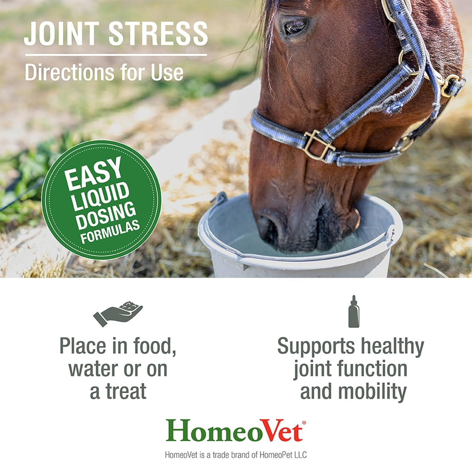 Homeovet Equine Joint Stress 120 Ml - a Natural Joint Relief for Horses to Care for Equine Mobility. Support and Supplement for Horse Joint Health, Reduce Stiffness, Enhance Flexibility and Movement image number 3