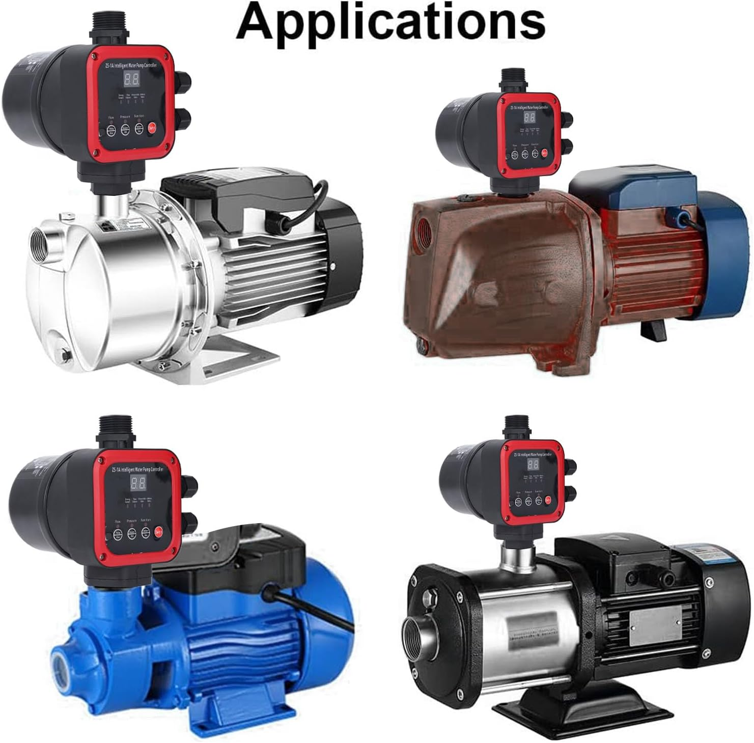 Smart Pump Controller, 10 Bar Automatic Pressure Switch, Adjustable Electronic Switch Controller with 5 Modes for Garden Pump, Jet Pump, Well Pump, Self Priming PUM