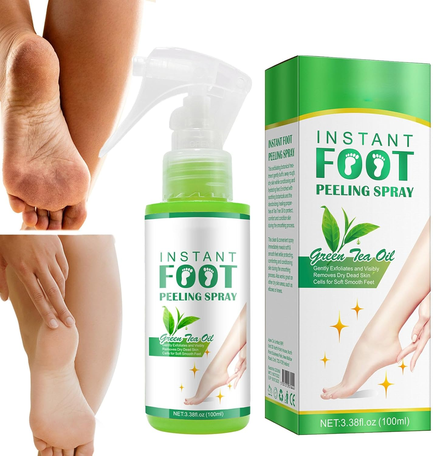 Foot Peel Spray | 100Ml Foot Peeling Spray for Most Skin Types,Pedicure Dead Skin Exfoliator for Cracked Rough Heels, Dry Toe Skin