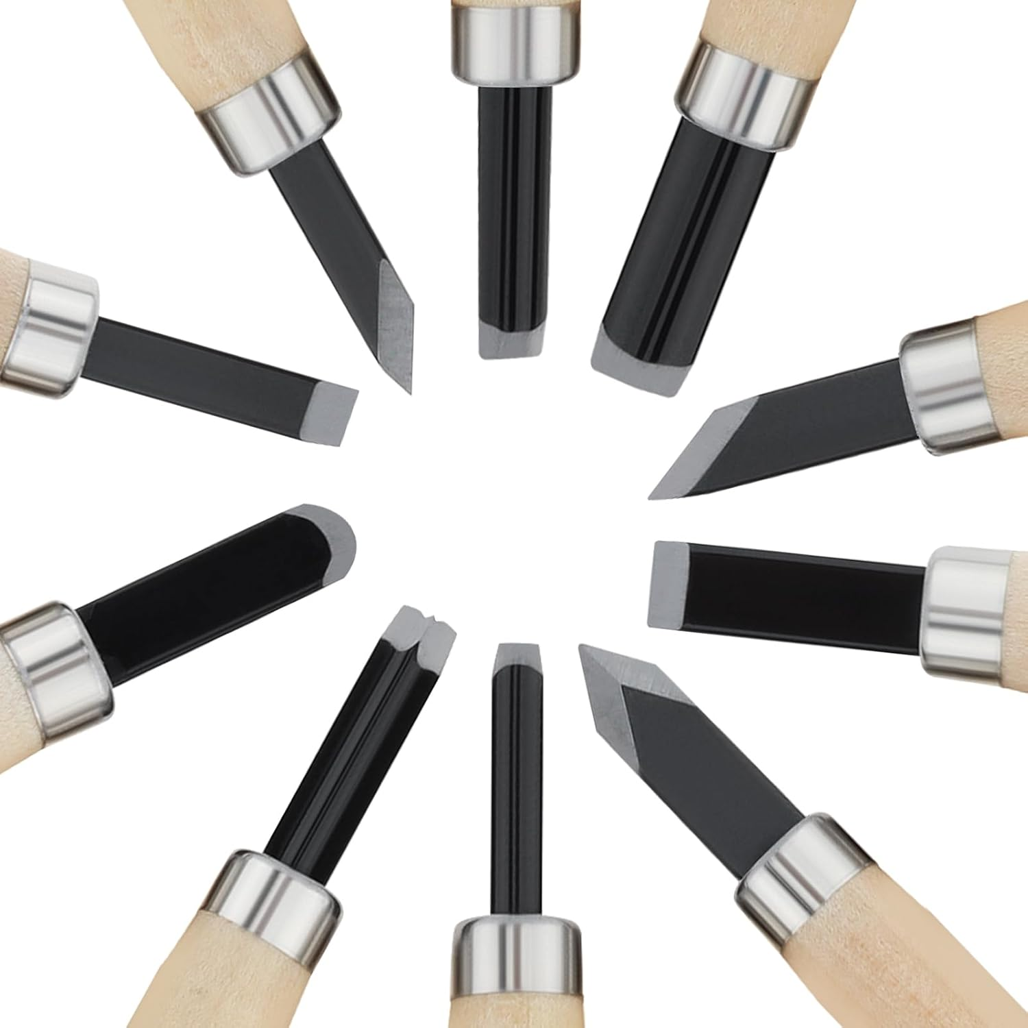Origlam 10Pcs Professional Wood Carving Chisel Set, Carbon Steel Wood Carving Tools, Woodworking Chisels Wood Chisel Kits, Power Grip Carving Tools Great for Carving Woodworking Beginners & Kids image number 1