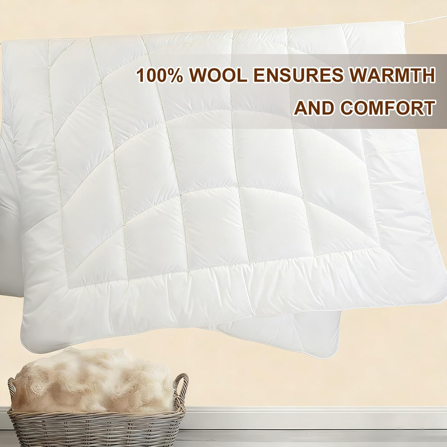 Australian Merino Wool Quilt - All-Season Warm, Breathable & Lightweight Doona Duvet in 350/500/700 GSM (500Gsm,Double) image number 4