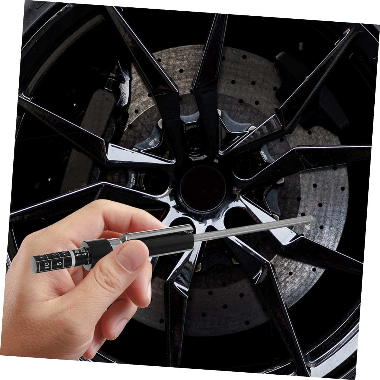 GANAZONO 2Pcs Brake Pad Inspection Tool Car Brake Pad Thickness Gauge Measure Tool Gauge for Measurement Automotive Accessory image number 4