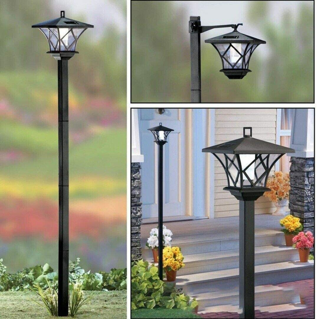 Dovhmoh 1.5M LED Solar Powered Garden Lamp Post - Decorative Waterproof Outdoor Lantern Lights for Pathway, Driveway, Yard, Porch image number 6