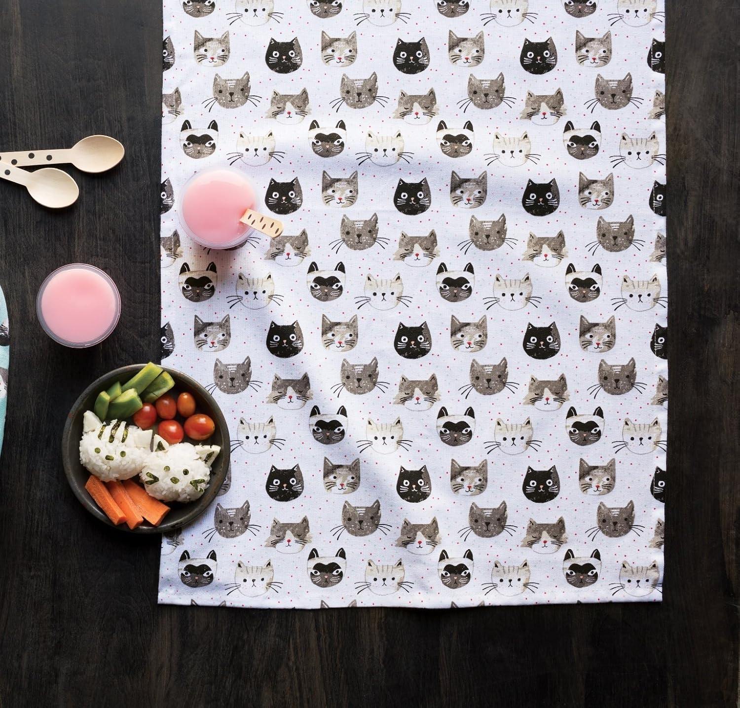 Now Designs Cotton Kitchen Towel, Cats Meow Print - Botanica image number 2
