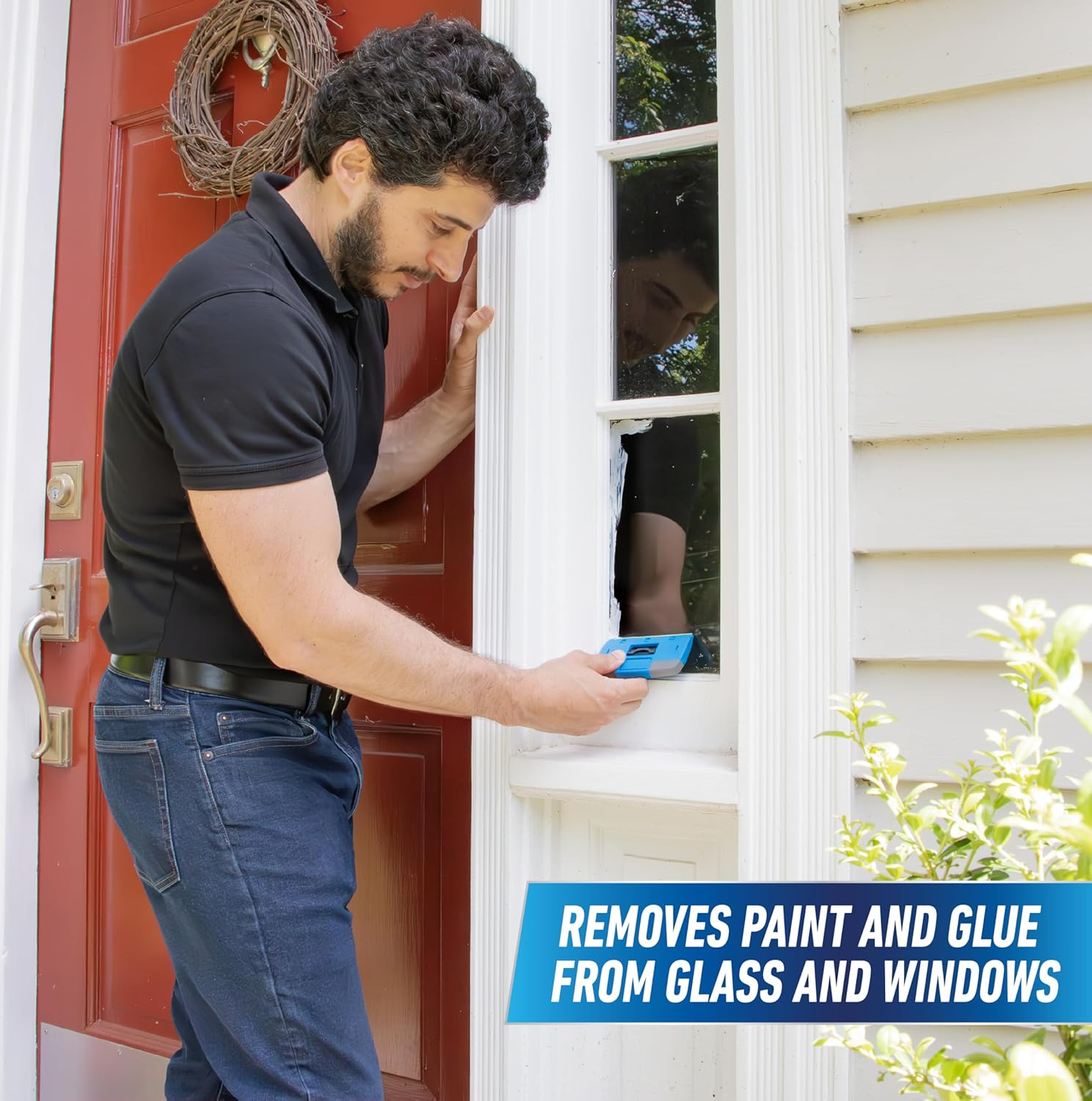 Unger Professional Window and Glass Scraper with Retractable Safety Guard, 4" image number 1