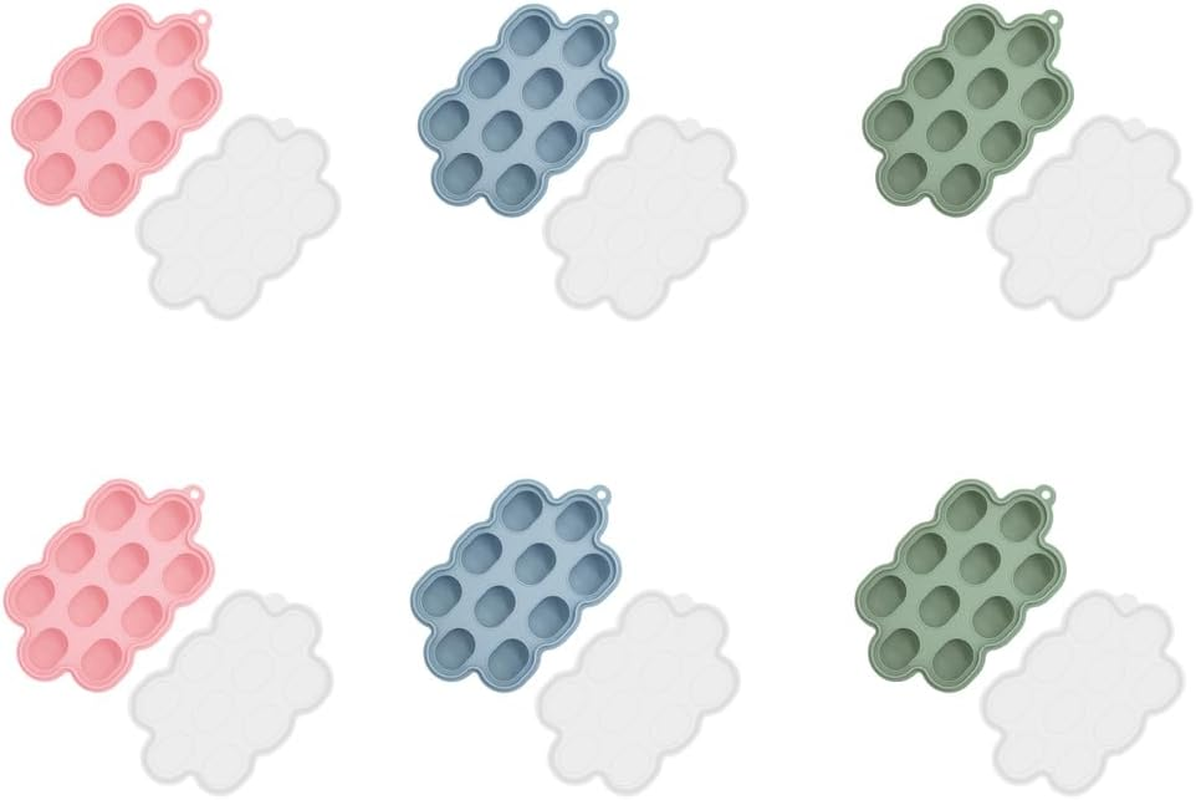 AIMALL 6 PCS Food Grade Silicone Ice Cube Tray, Bite Size Snack Molds for Fruits and Vegetables, Supplemental Feeding Accessory &ndash; Dimensions 6.2 X 3.6 Inches