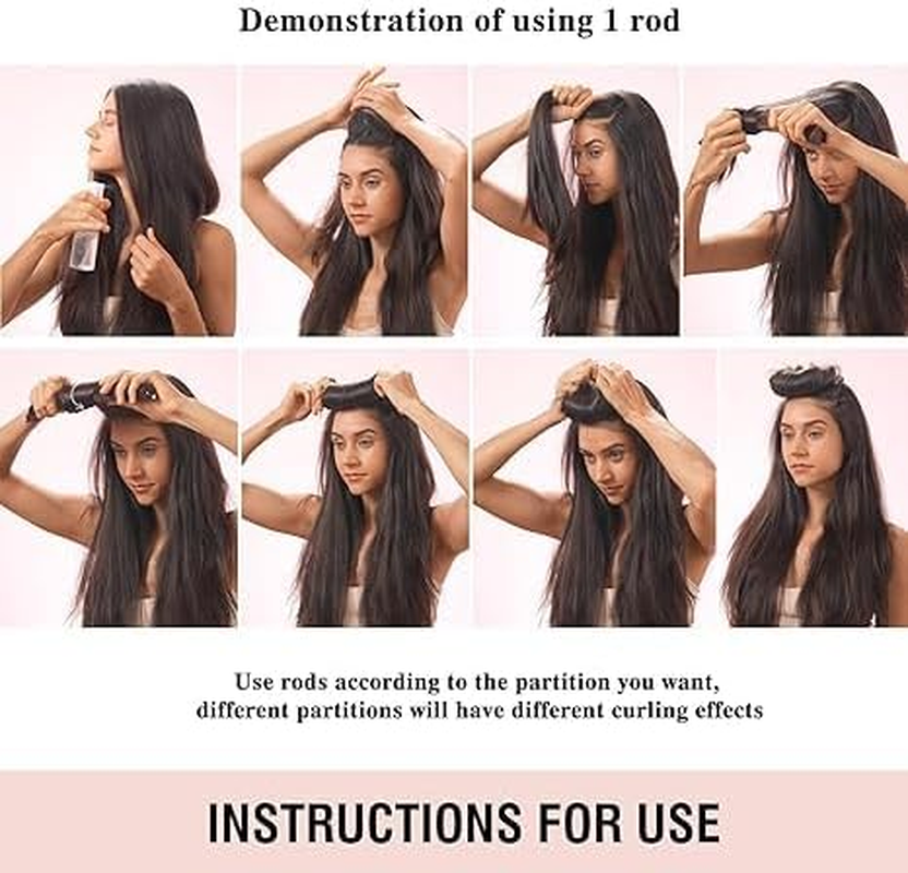 4 PCS Heatless Hair Curler with Hook + 1 PCS Kerchief, Overnight Heatless Curls Blowout Rods for All Hair Types, Soft Hair Roller for Sleeping, Overnight Blowout Curls without Heat (Brown, Large)