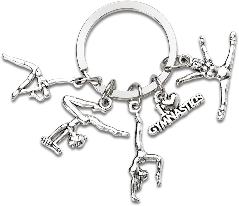 Gymnastics Themed Birthday Gifts for Granddaughter Daughter Gymnast Gift Keychain for Sister Niece Gymnastic Graduation Presents for Graduates Students Gymnast I Love Gymnastics Gifts for Gym Coach image number 5