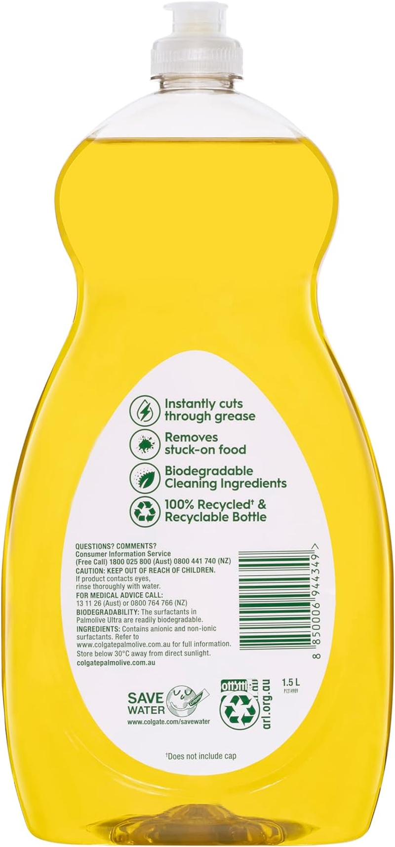 Palmolive Dish Ultra Strength Concentrate Antibacterial Dishwashing Liquid, 1.5L, with Lemon Extracts image number 5