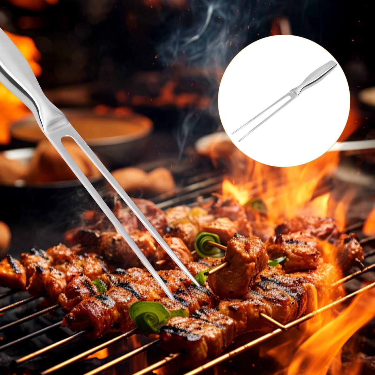 2 Pcs Carving Fork, Stainless Steel Meat Fork, Durable and Heavy Duty Meat Forks Carving for Kitchen, BBQ, Turkey, Roast image number 6