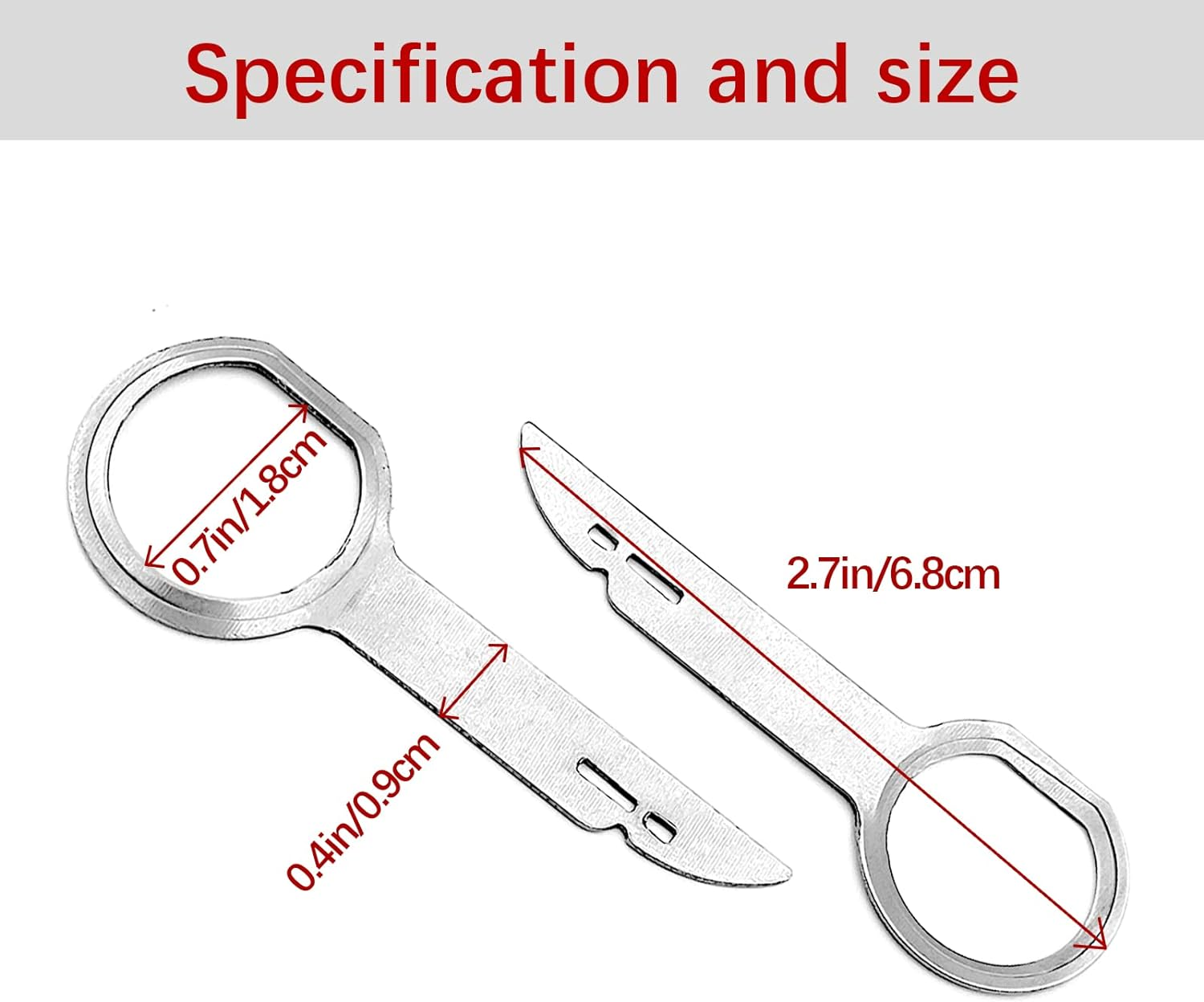 4 Pieces Radio Removal Tool Kit, Contact Removal Tool with Easy Grip Handles, Compatible with Audi, VW Volkswagen, Mercedes Benz, BMW OEM Head Unit CD DVD Host Key Disassembly Tool image number 4