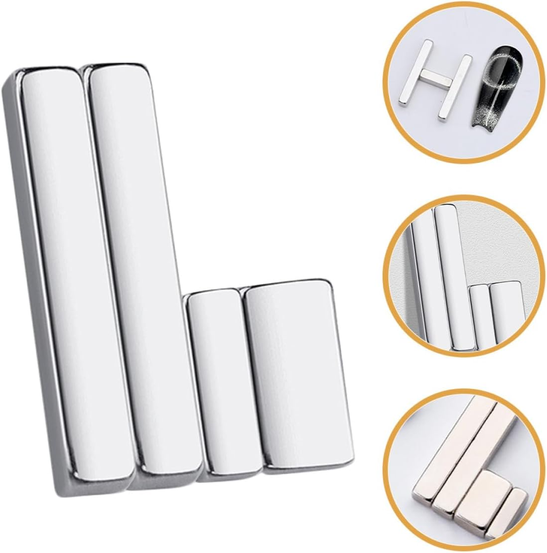 FESTFENDS 4Pcs Cat Eye Nail Magnet Set for Gel Polish, Multifunctional Magnetic Manicure Tools Kit, Strong Suction Nail Art Magnets for DIY Salon and Home Use image number 5