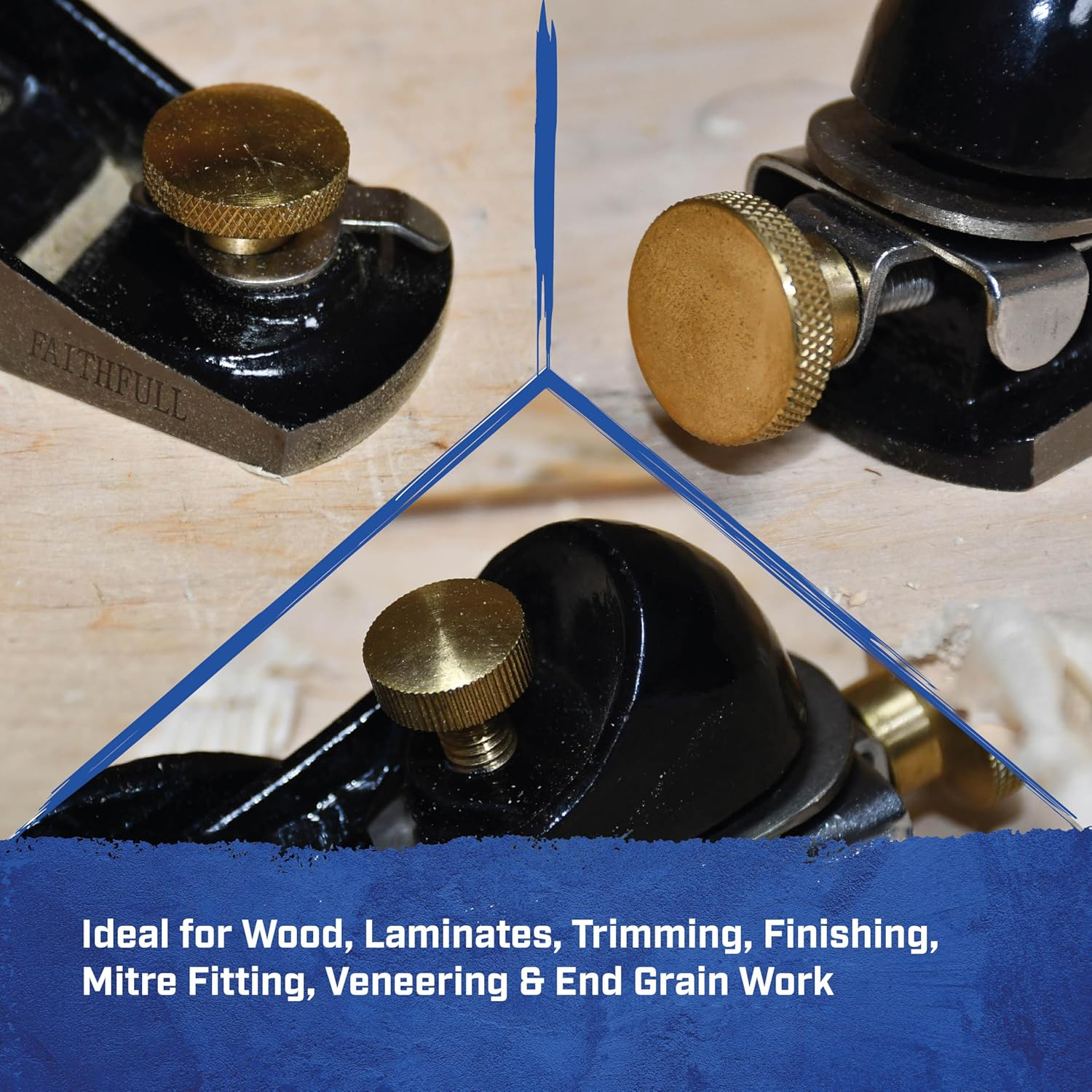 Faithfull 912 Block Plane in Wooden Storage Box &ndash; Precision Machined Cast Iron Low Angle Hand Plane for End Grain Work & General Purpose Finishing image number 3