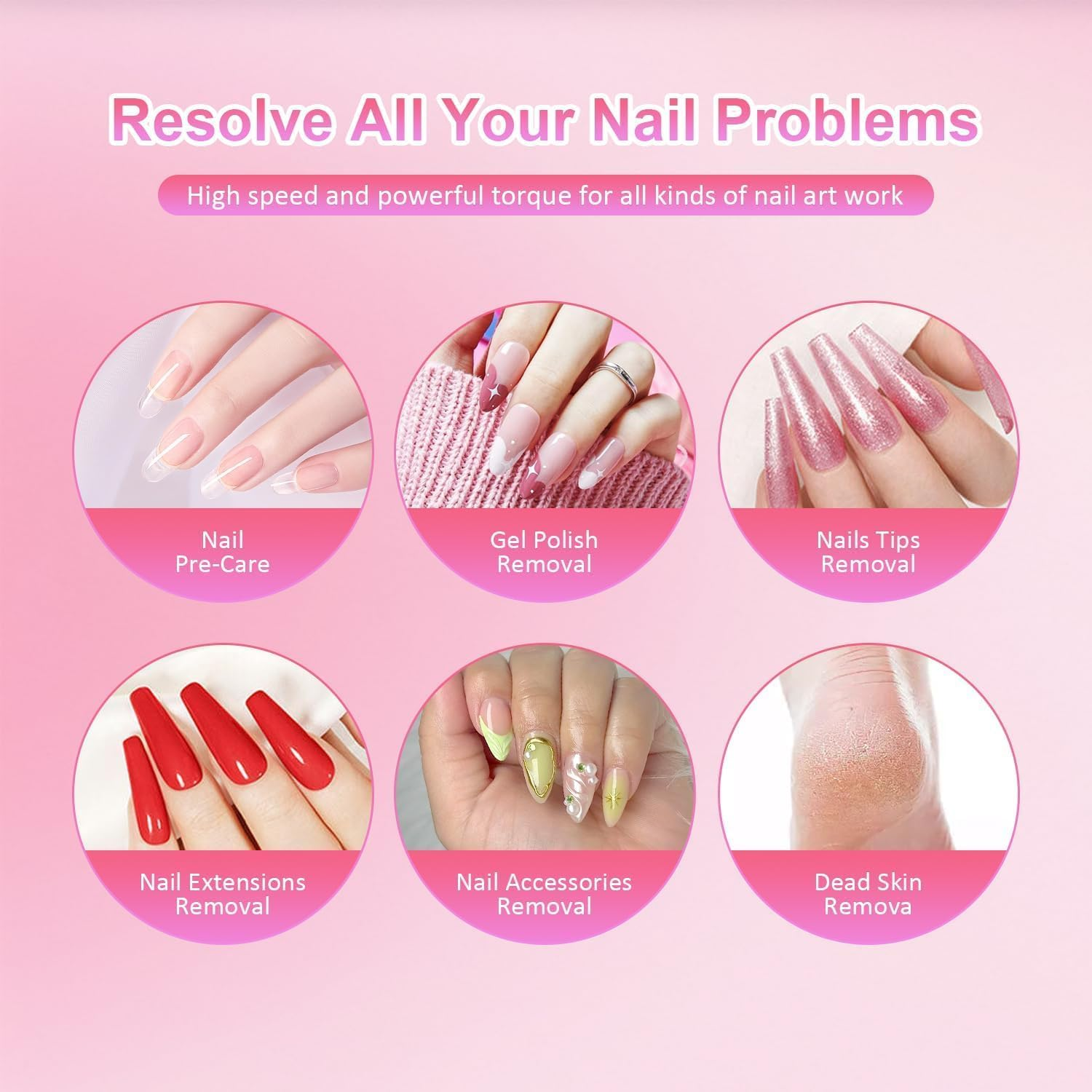 45000 RPM Electric Nail Drill LEDSUUEI: Professional Electric Nail Drill Portable Rechargeable Electric Nail File Machine E File for Acrylic Nails Gel Polishing Removing, Manicure Salon Home image number 2