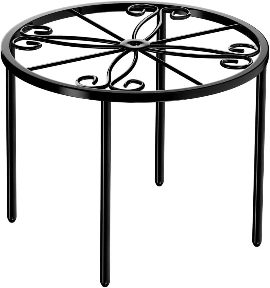 Metal Plant Stand, 11.41IN High Heavy Duty Potted Plant Holder, Small and Large Flower Pot Stand Anti-Rust, round Plant Rack for Room Indoor and Outdoor Courtyard, Gardens image number 5