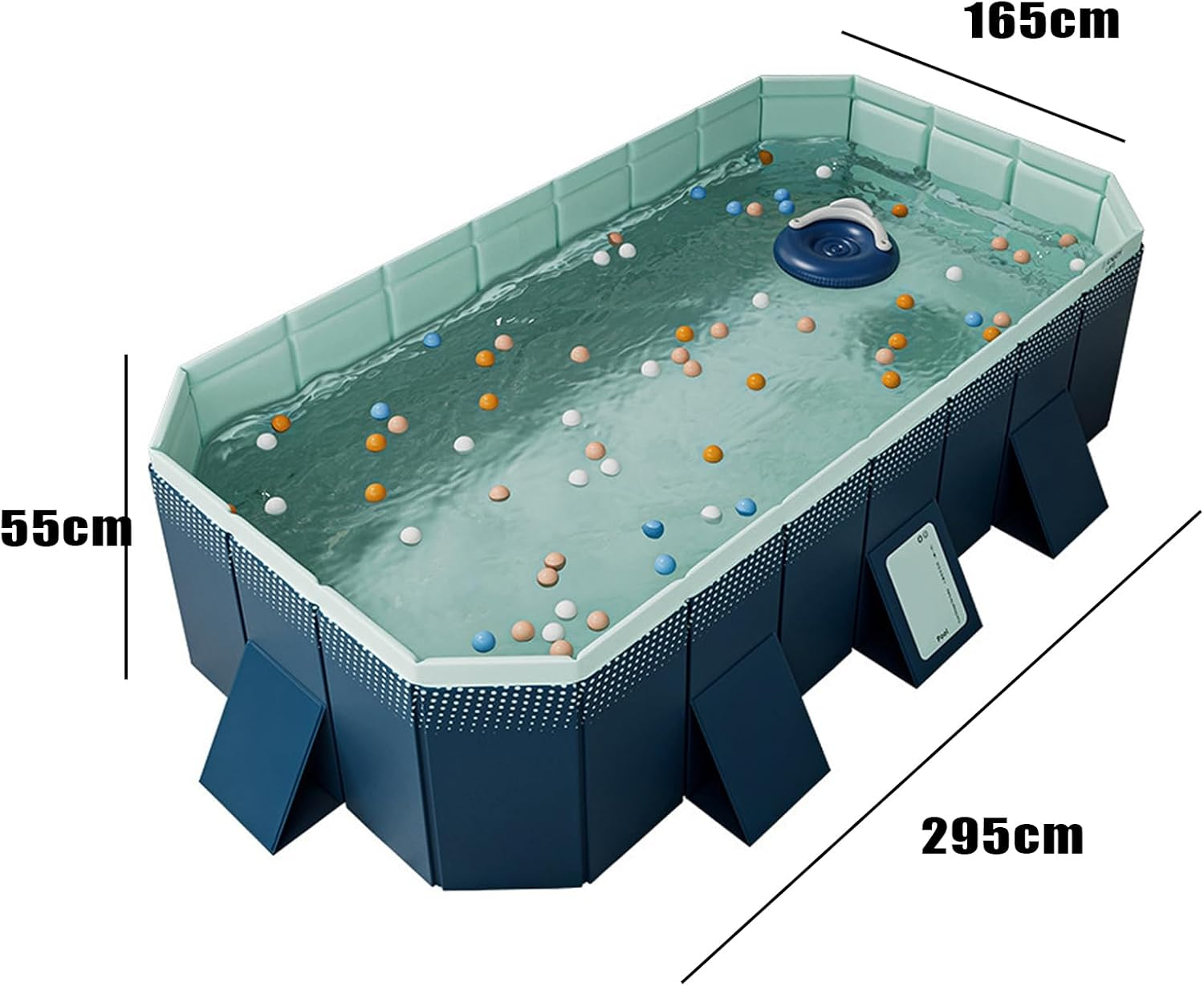 Large Swimming Pool Foldable, 1.6-3M Thicken Wear Resistant Pool Outdoor Non Inflatable No Air Leakage Padding Pool Summer Water Games Party 300Cm image number 5