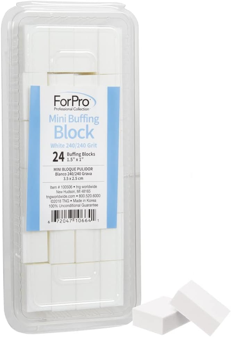 Forpro Mini Buffing Block, White, 240/240 Grit, 24-Count