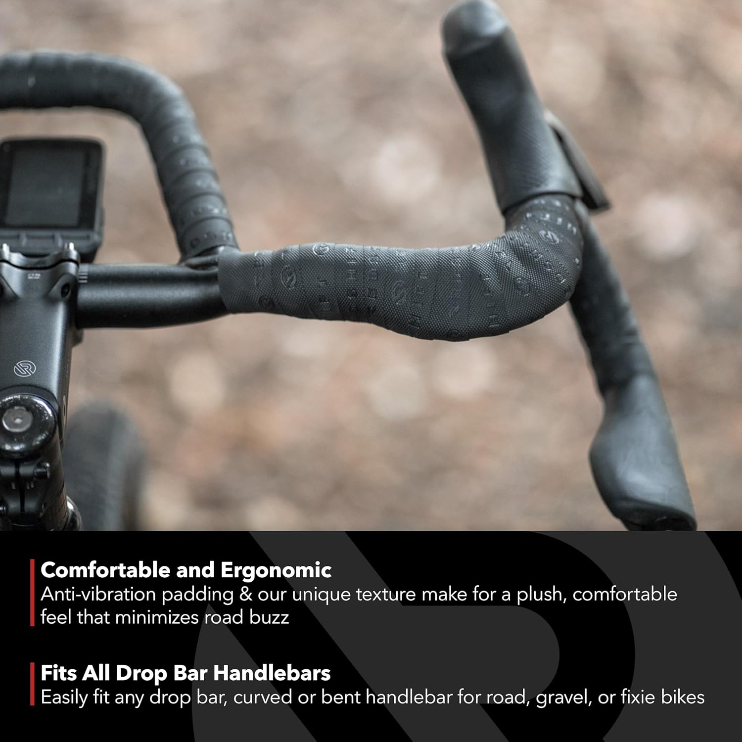 REDSHIFT Really Long Bike Handlebar Tape for Road Bikes, Gravel, Fixie Bicycles Drop Bar Handle Wrap, Ergonomic Comfort Cycling Accessory, 315Cm Long, Black Color image number 5