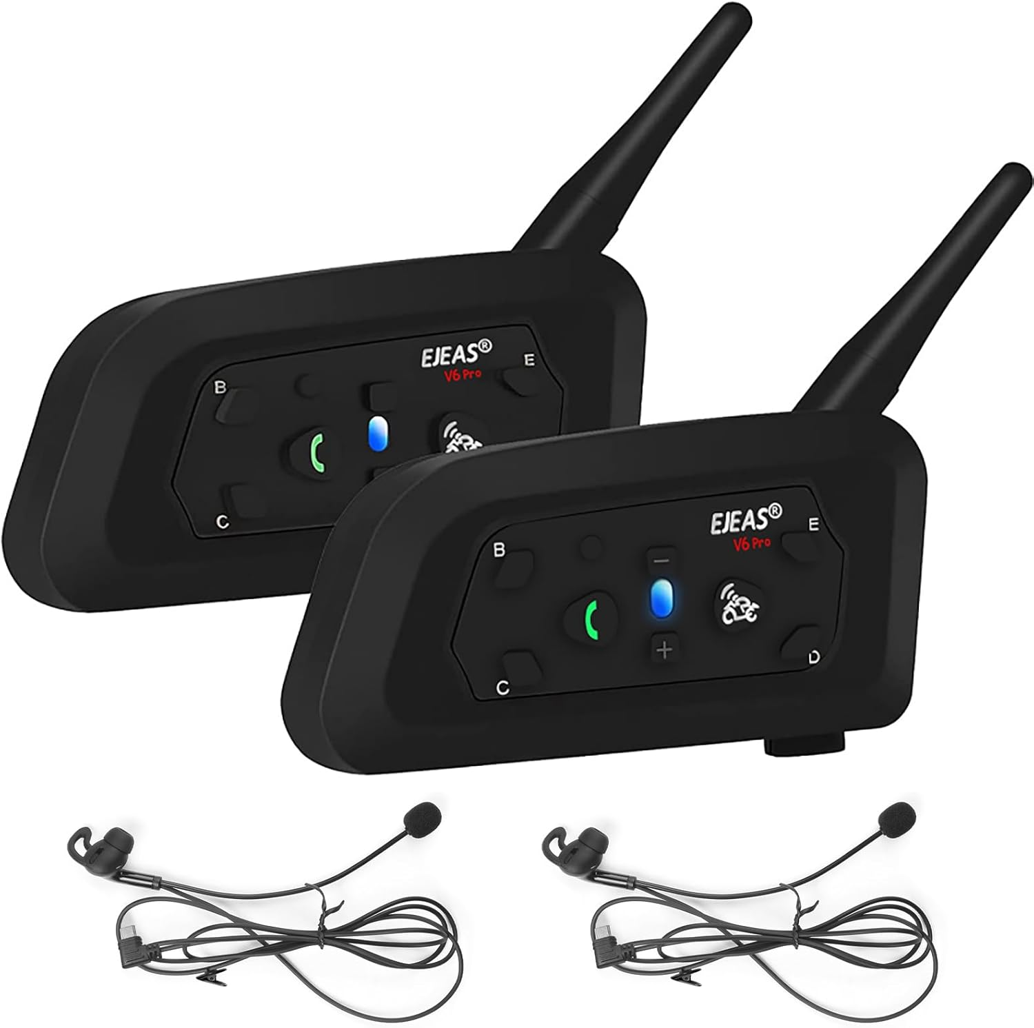 EJEAS 2 Sets V6C Group Referee Bluetooth Intercom Kit Wireless Communication System for Football Soccer Hockey Rugby Sport (Pack of 2) image number 5