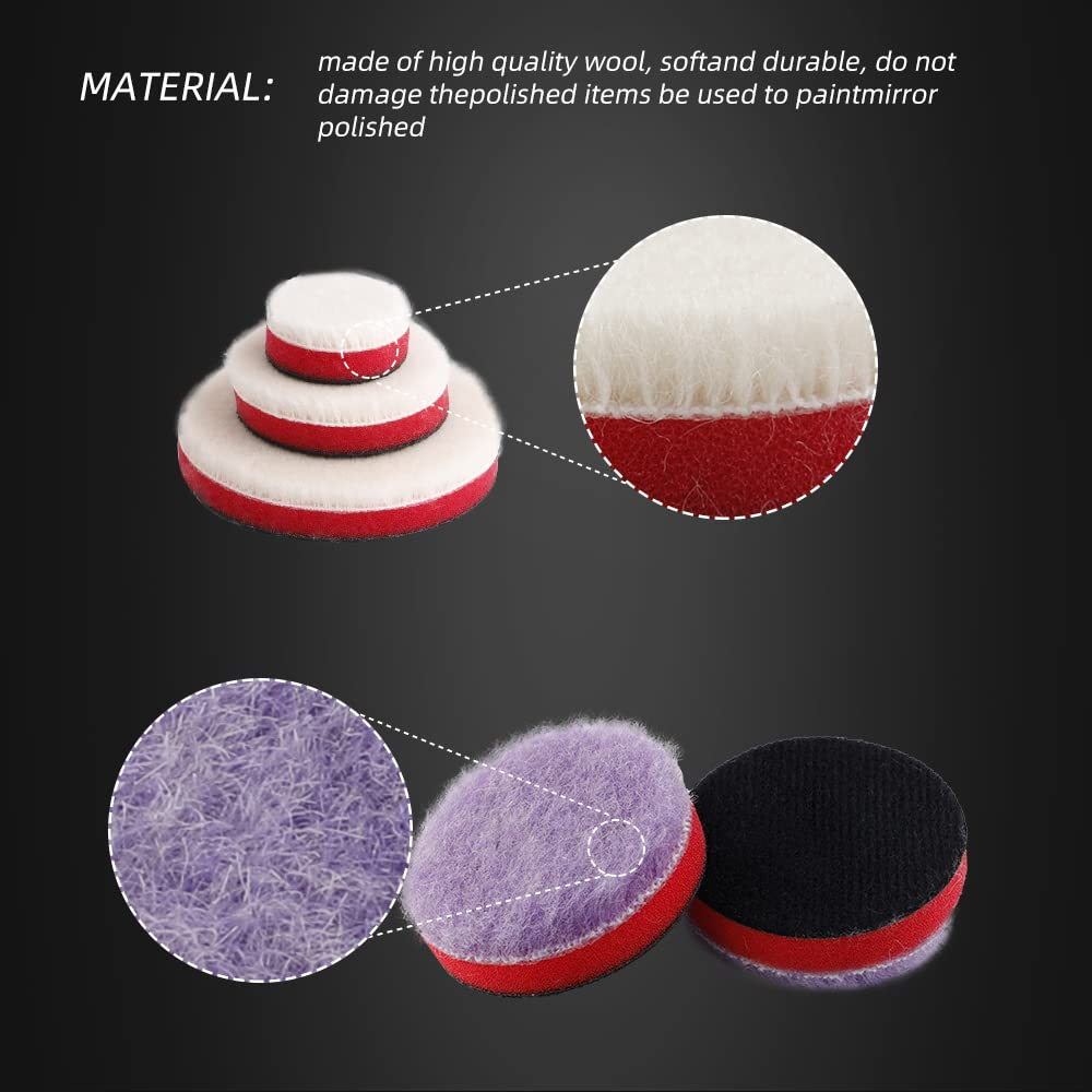 SPTA Mini Polishing Pads, 25Mm 50Mm 80Mm Detailing Polishing Pads Car Detailing Kit Vehicle Buffing Pads Preserving Wax & Polishing Pads Paint Polishing Applicator (32Pcs) for Mini Polisher -XBP123M58 - 28Pcs image number 6