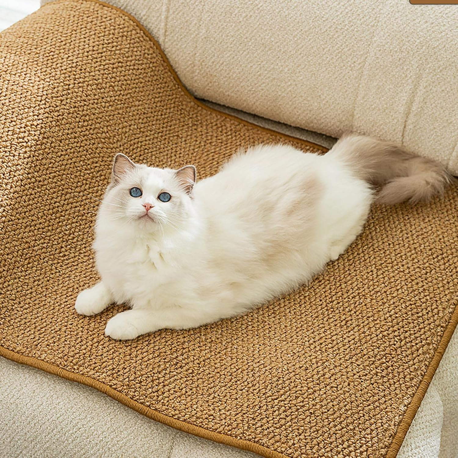 TYXHXTF 2-Piece Cat Scratching Mat Set, Brown, Protects Furniture, Durable, Non-Toxic, for Indoor Cats, Wall Mountable image number 5